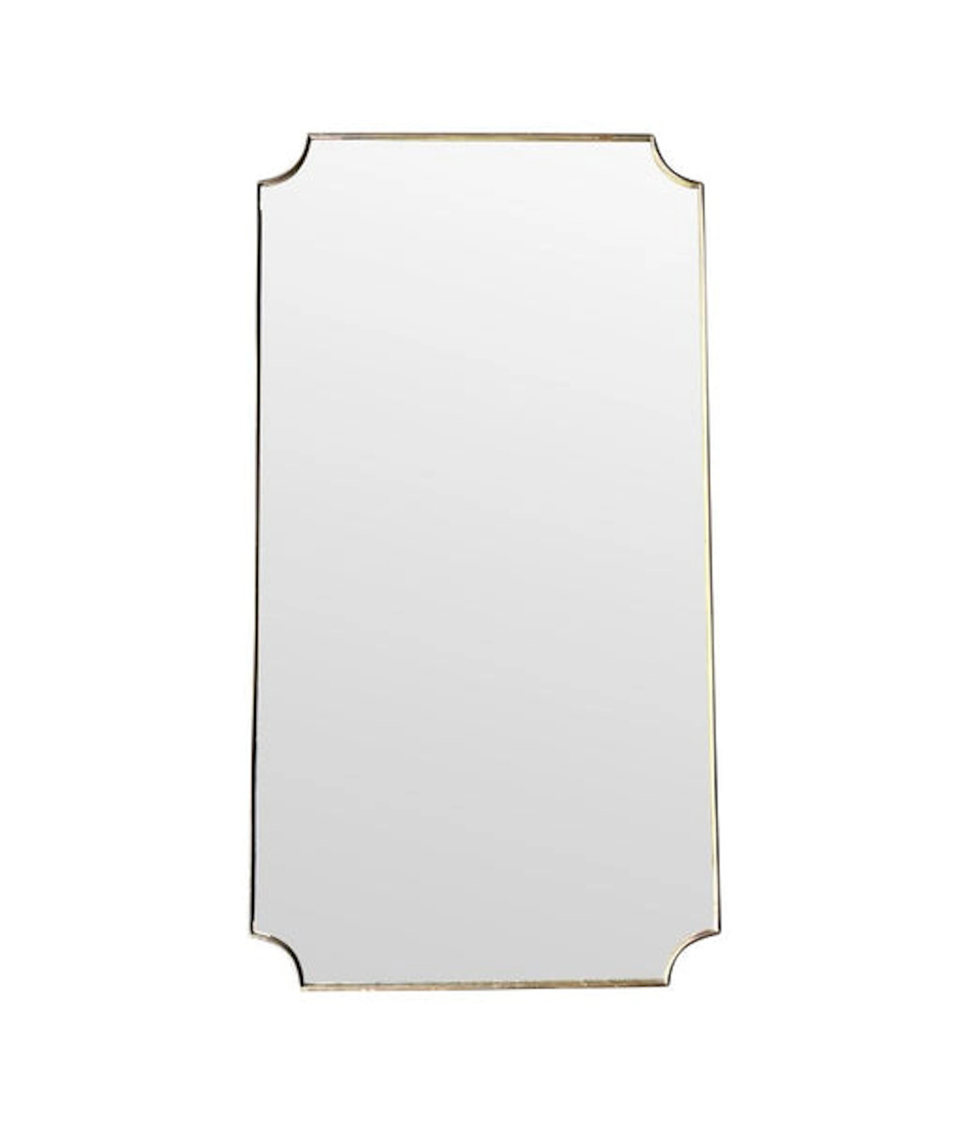 A large orignal 1950s Italian brass framed landscape or portrait mirror