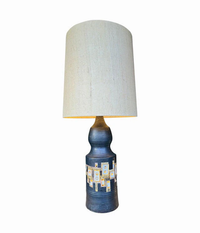 A very large and rare1960s ceramic lamp by French ceramicist Georges