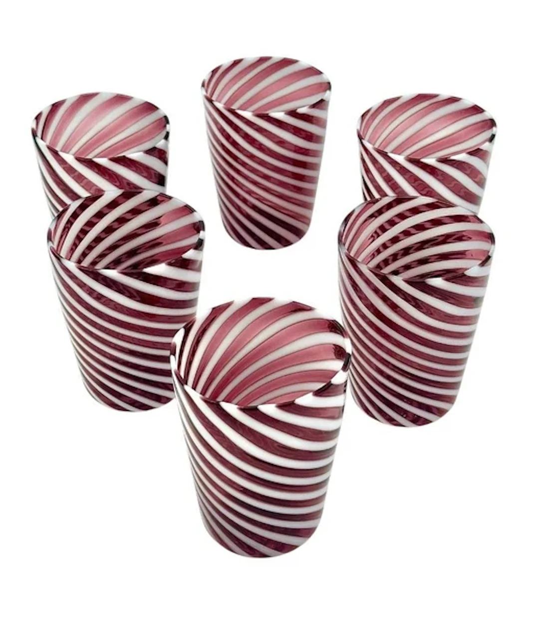 A set of six wonderful Italian handblown Murano glass tumblers