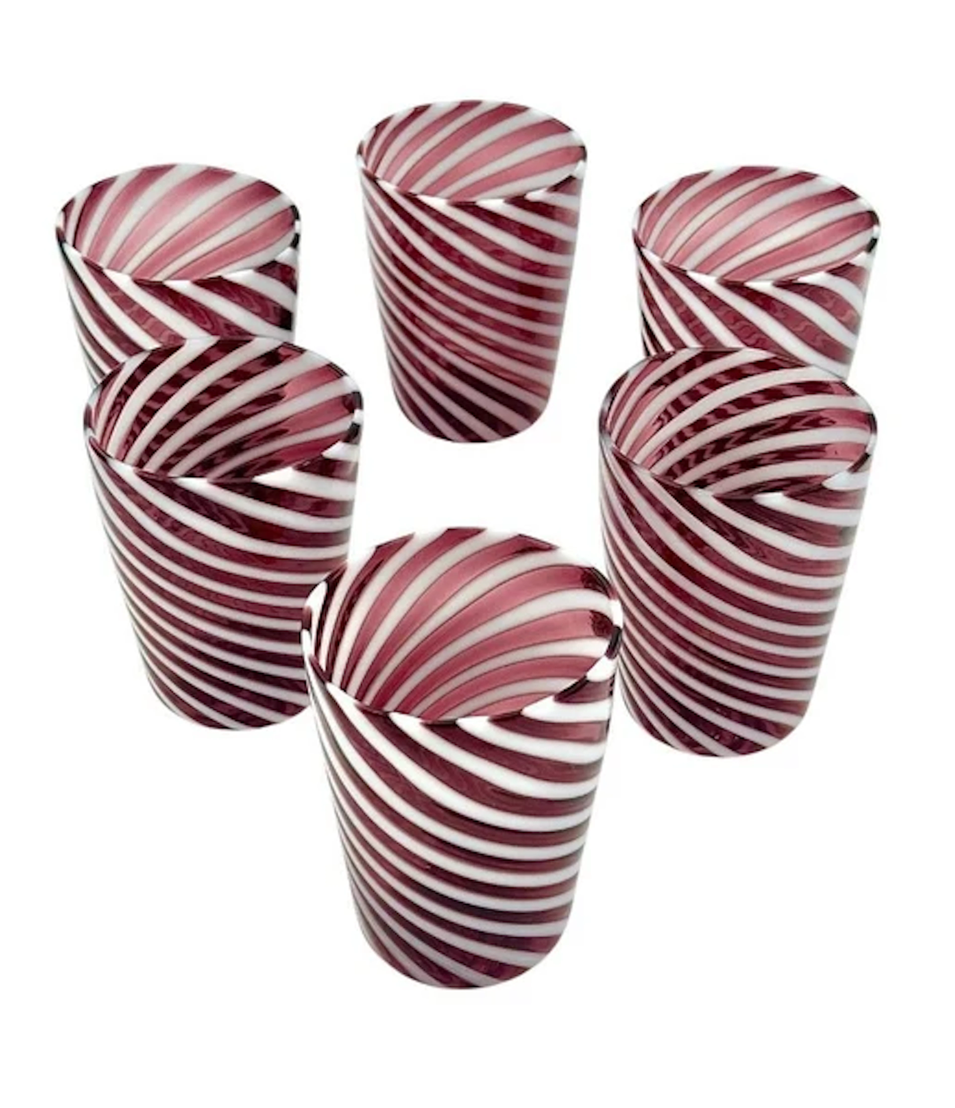 A set of six wonderful Italian handblown Murano glass tumblers
