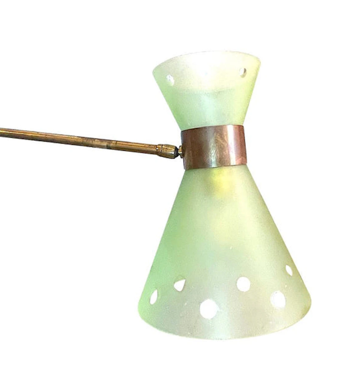 An Italian 1950s brass and glass telescopic reading wall light