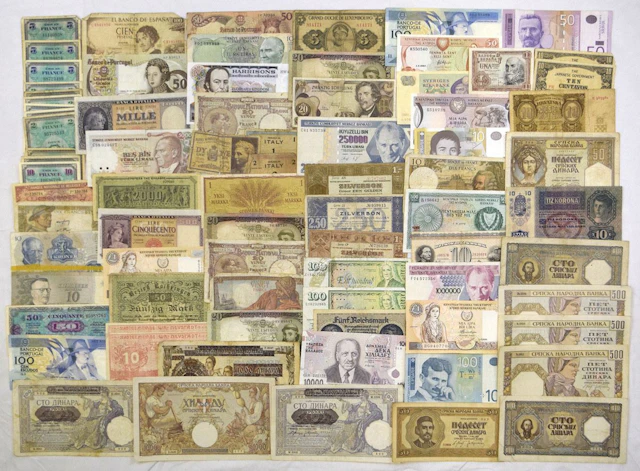 European Issued Banknote Assortment, WWII Era and Surrounding Periods