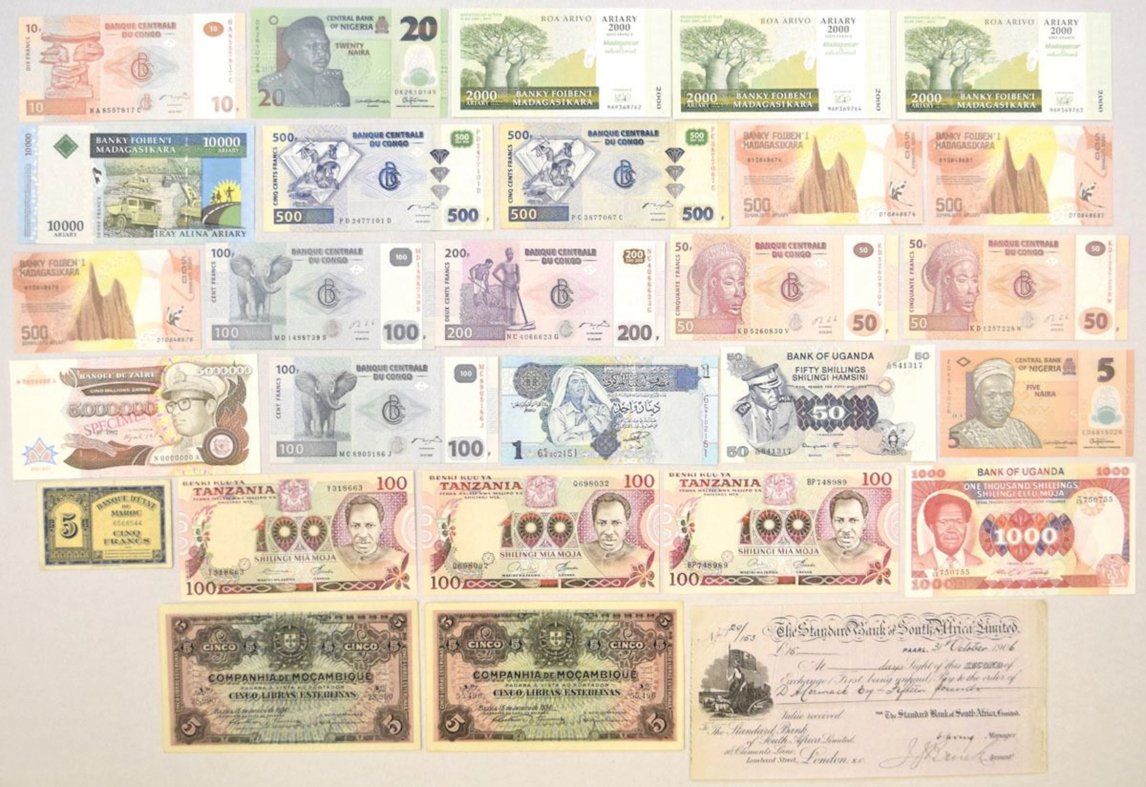 Africa. African Banknote Assortment, 1906 to 2018