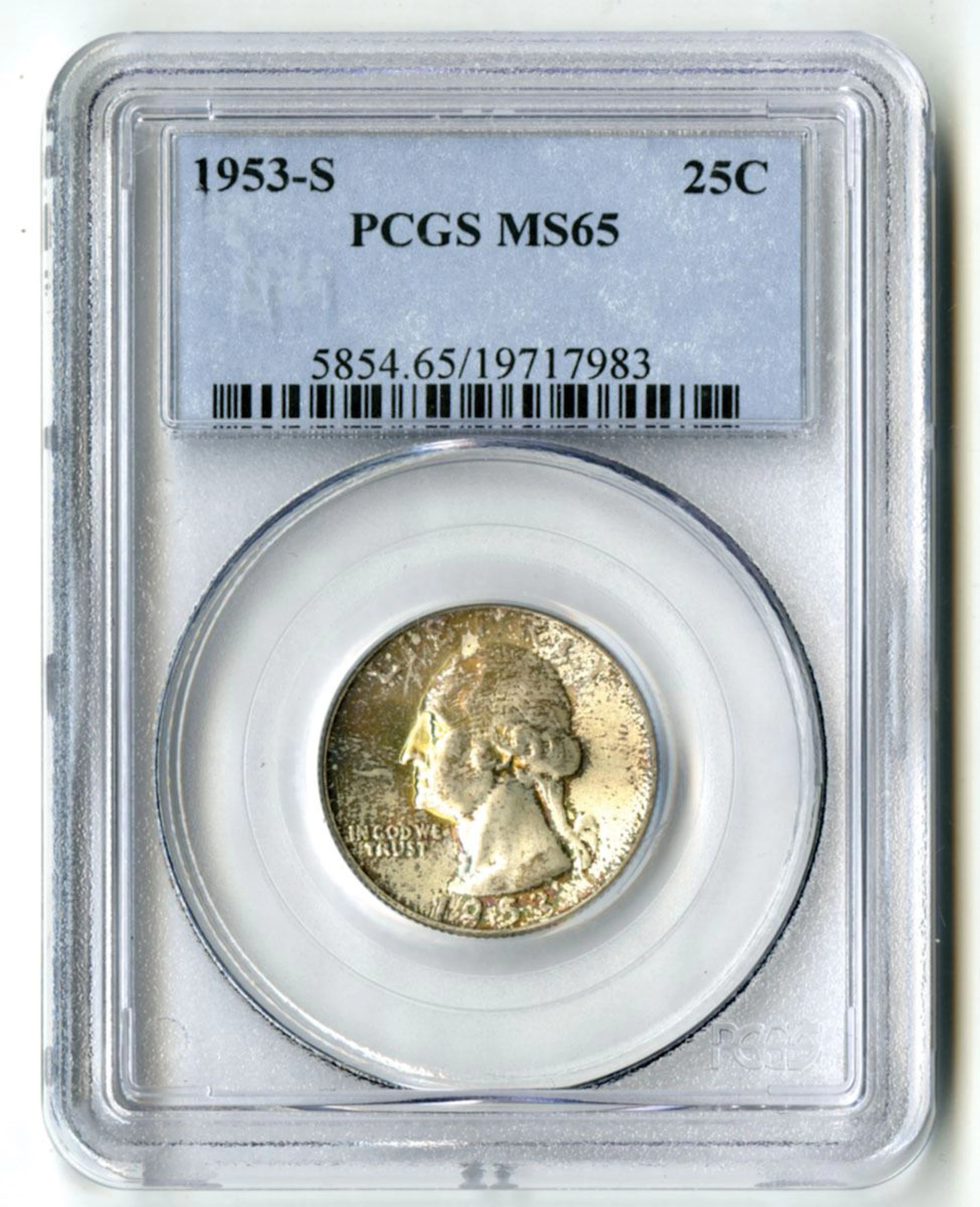 U.S., Washington Quarter, 1953-S, 25C, PCGS MS 65