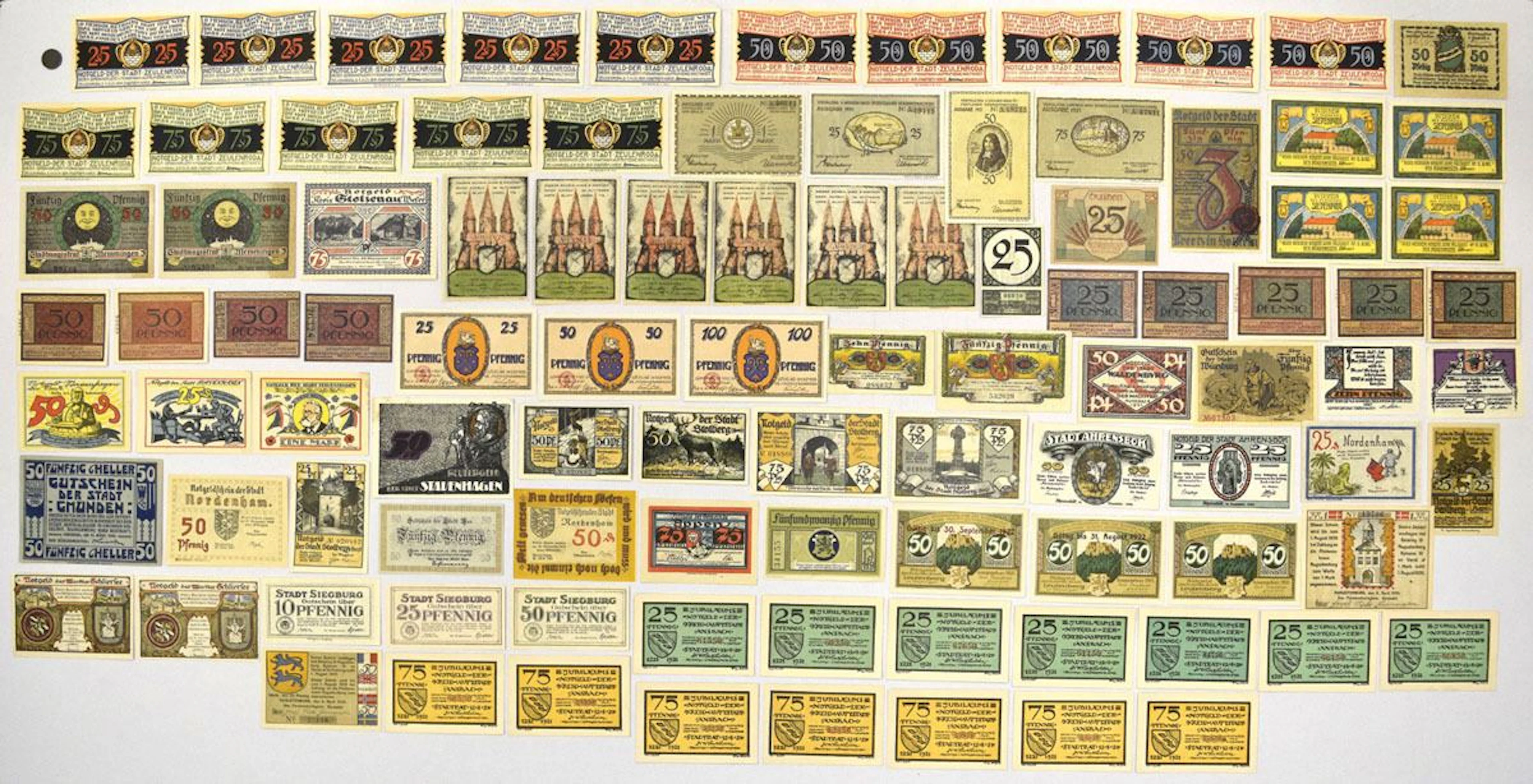 Germany. Municipal Notgeld Banknote Collection, 1917 to 1923 Including