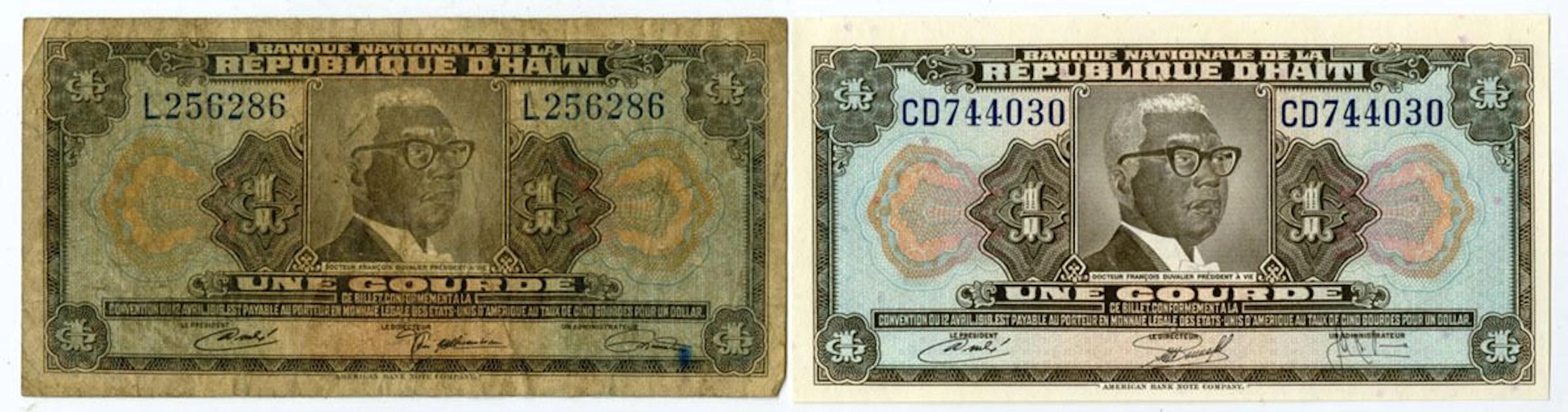 Haiti. Banque National de la Republique d'Haiti, L.1919, Issued Banknote Pair.