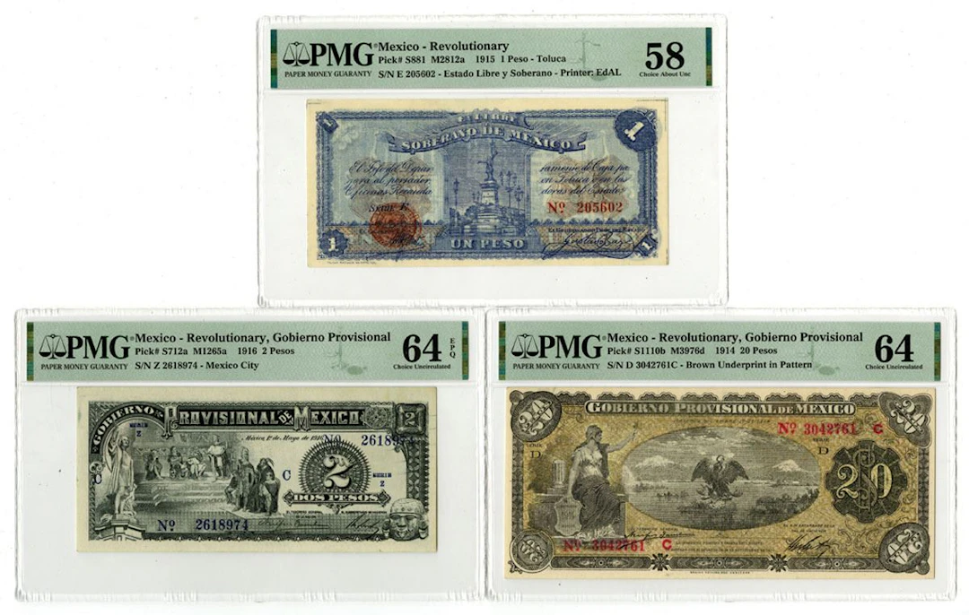 Mexico. Gobierno Provisional and Estado Libre y Soberano, 1914 to