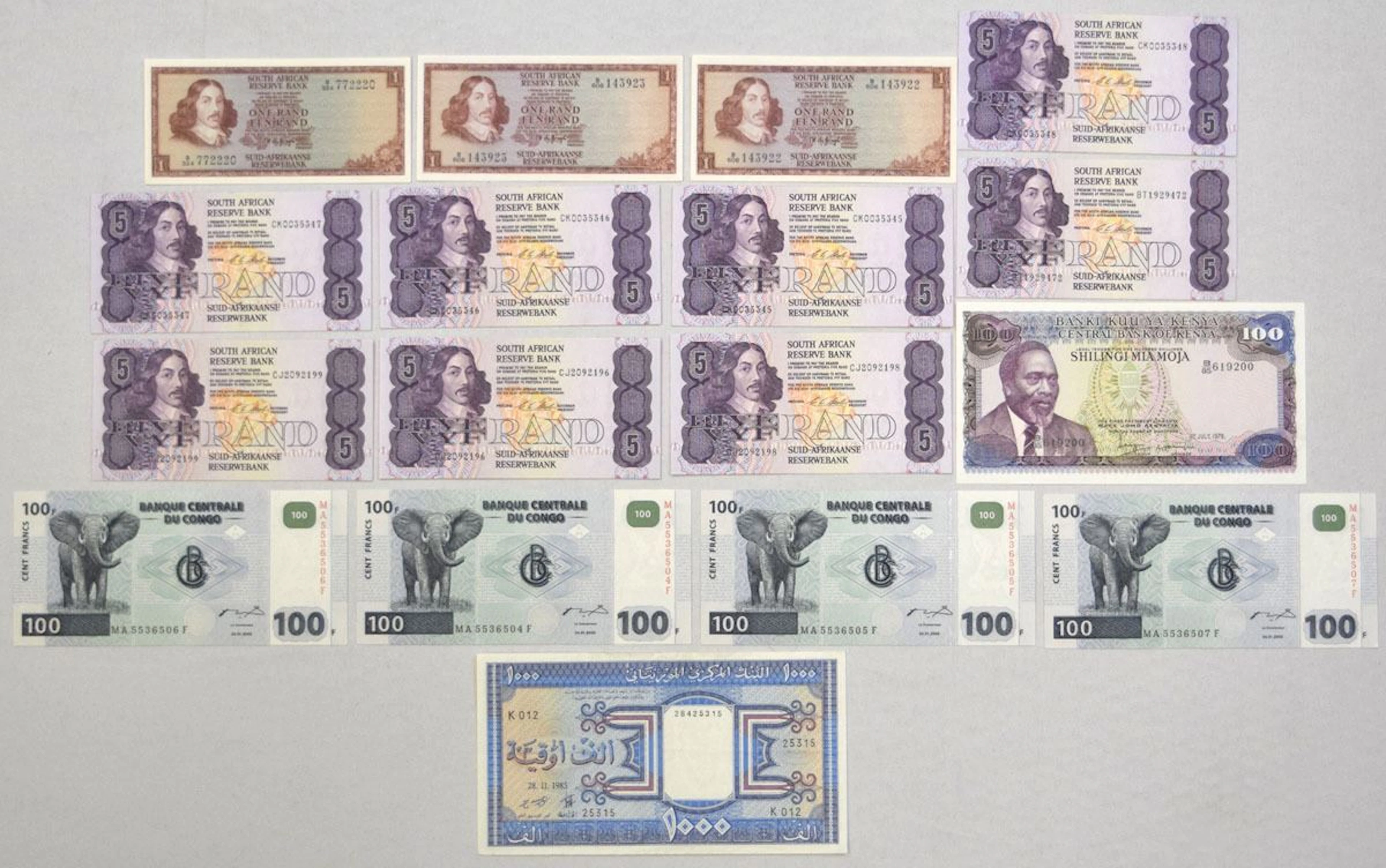 African Assortment of Issued Banknotes, ND (1975) to 2000