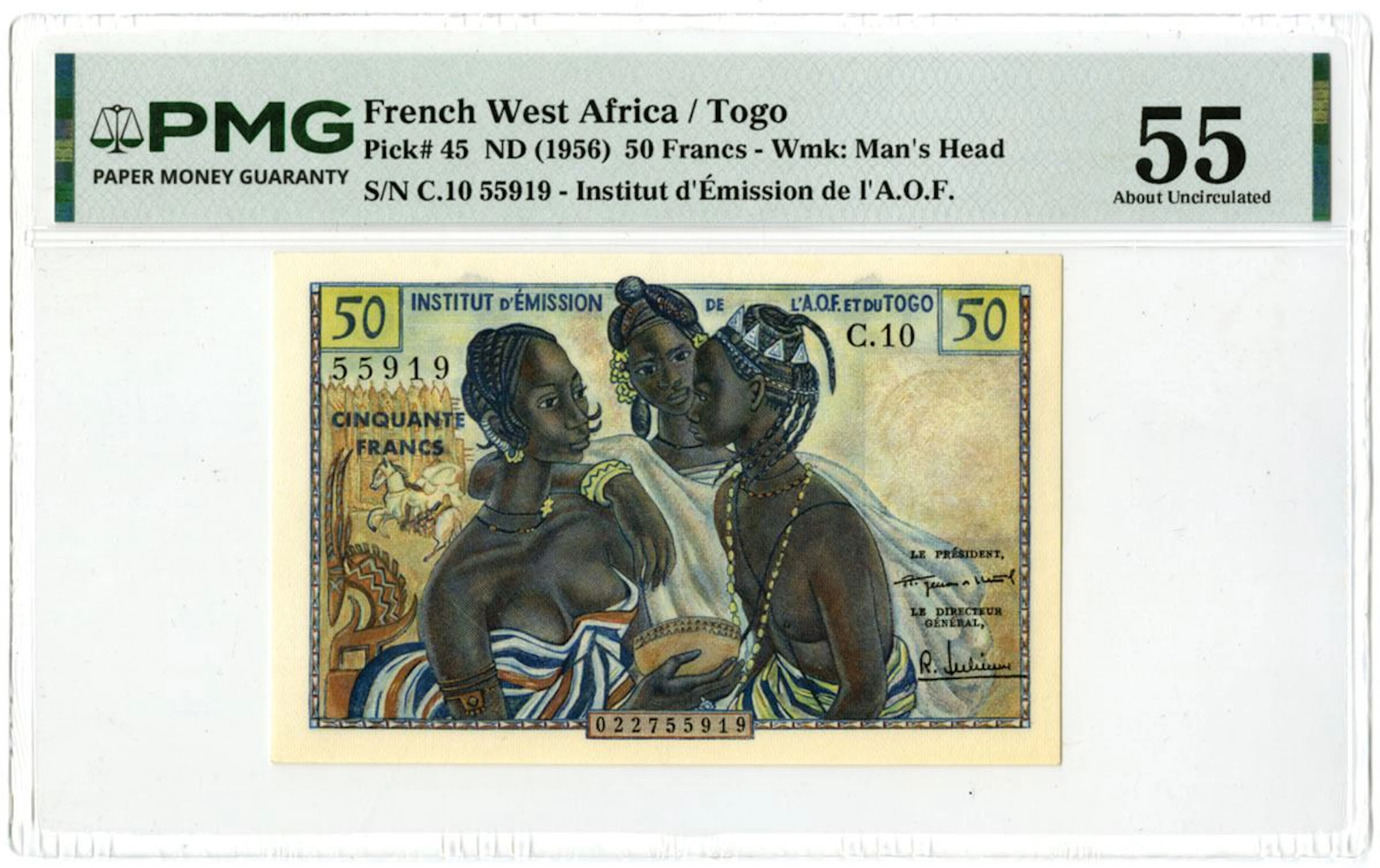 French West Africa. Institut d'Emission de l'A.O.F., ND (1956), Issued