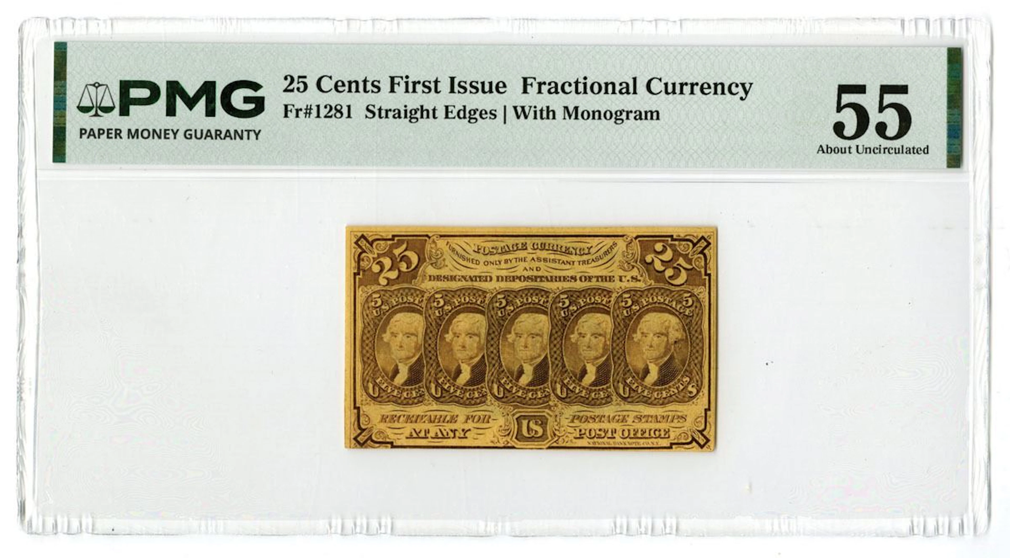 D.C., First Issue Fractional Currency, 1862, Fr#1281, Issued Note.