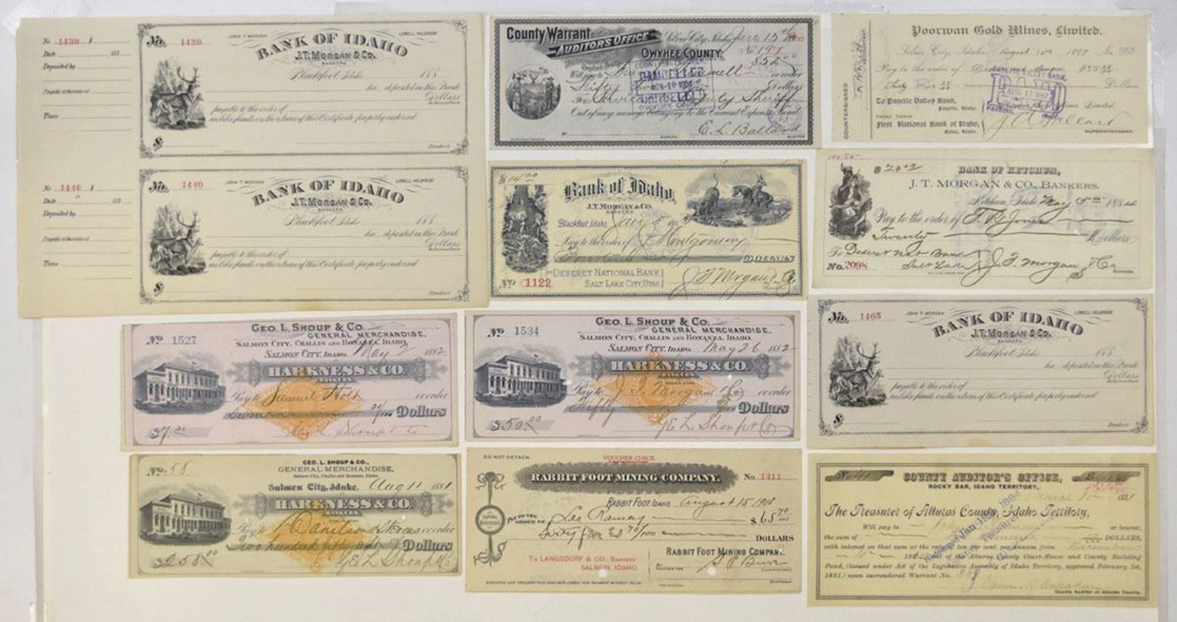 ID. Idaho Territorial and Early State Banking & Mining Document Assortment