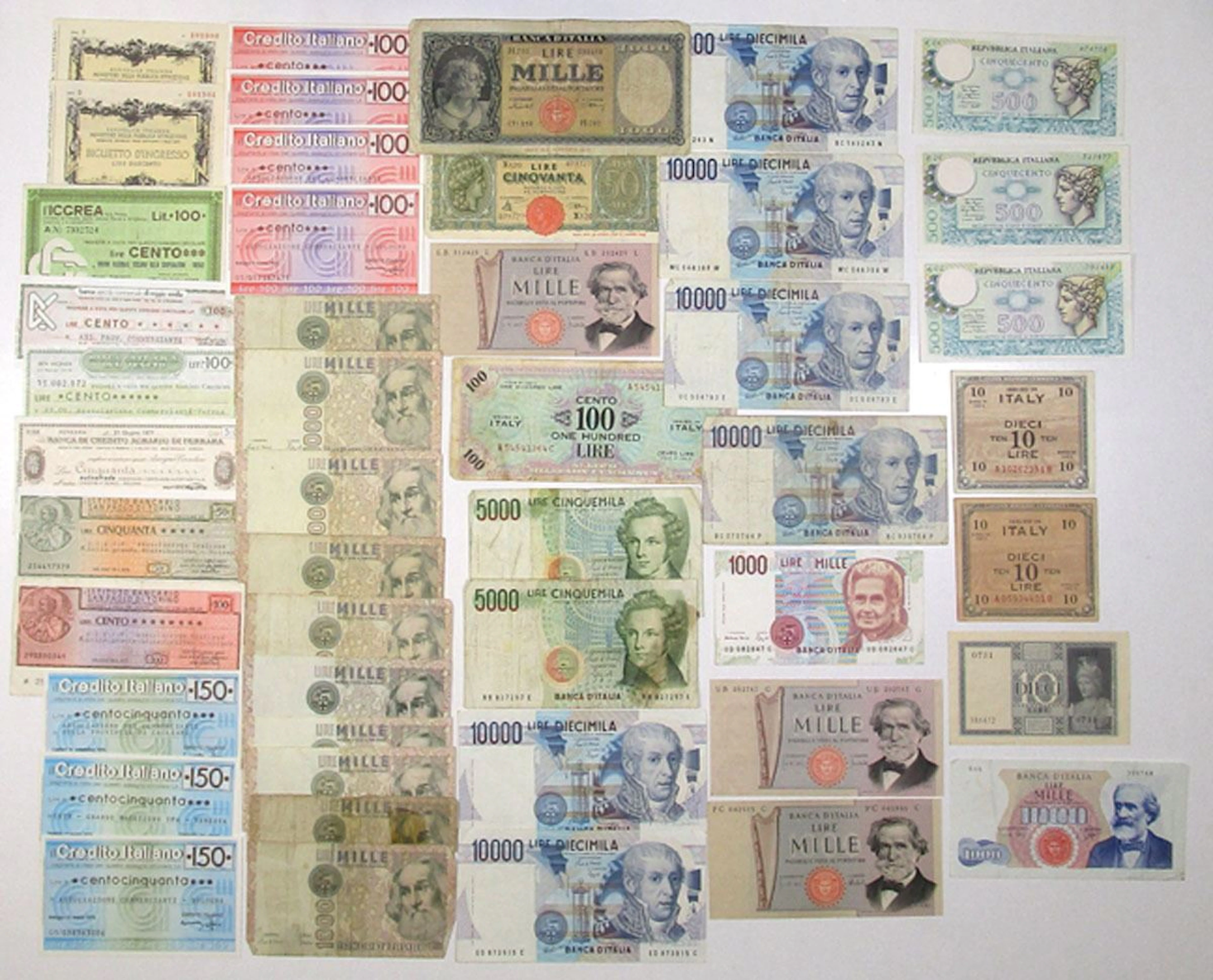 Italian Banknote and Circulating Emergency Check Collection, 1935 to 1990s.