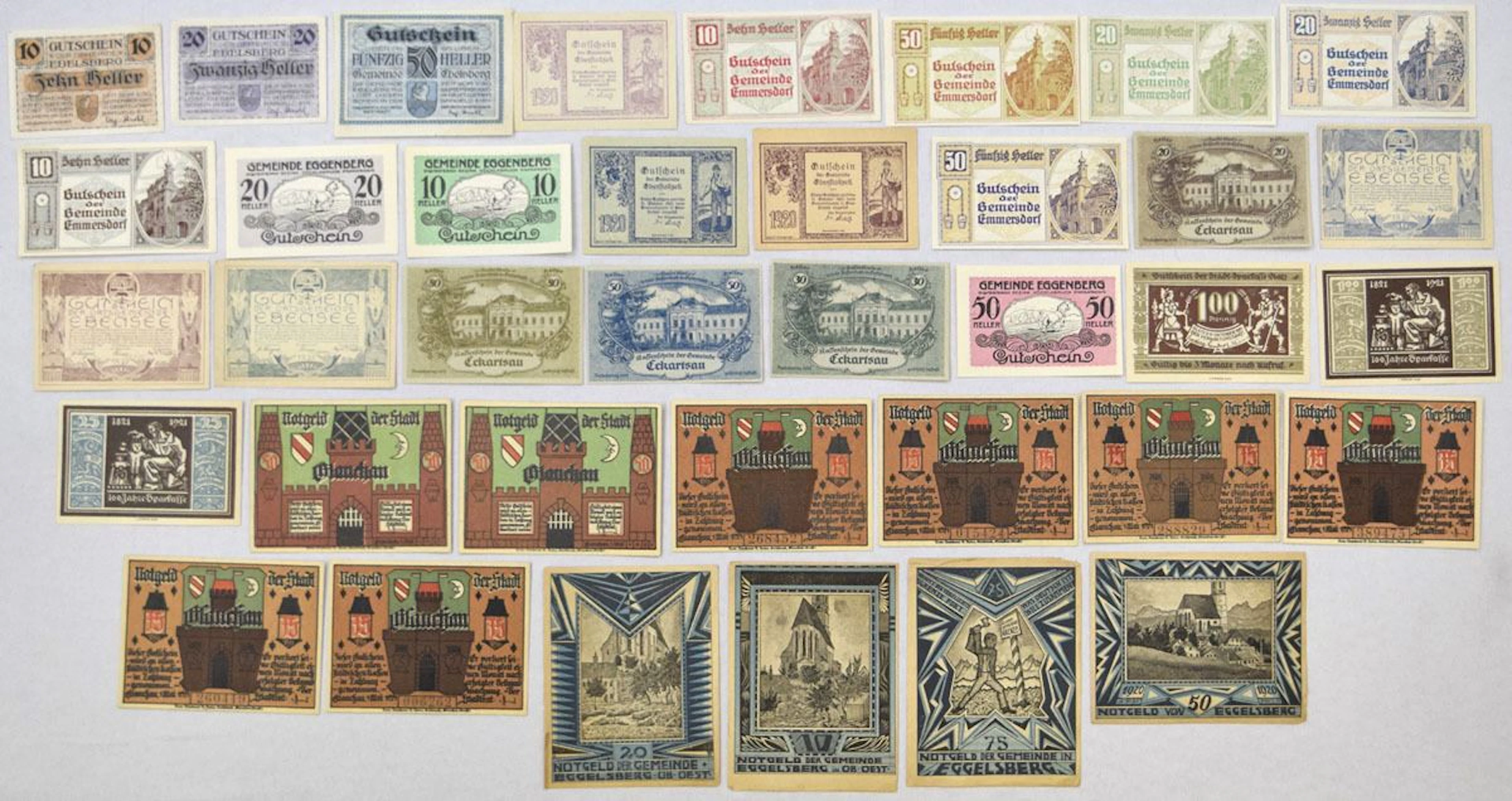 Austria & Germany. Alpine & Municipal Notgeld Collection, 1919 to