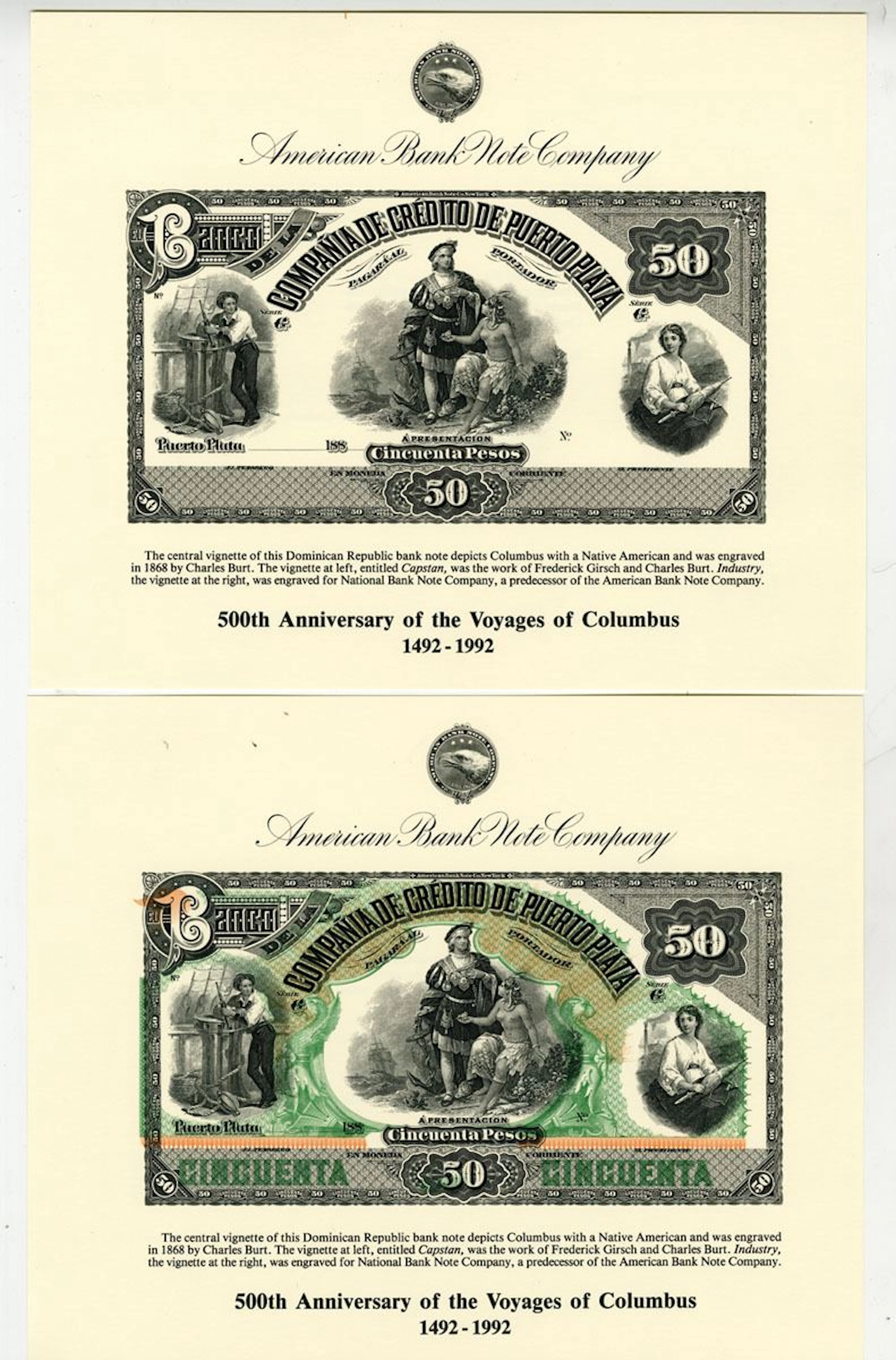 ABN Souvenir Card with Dominican Republic. Compania de Credito de