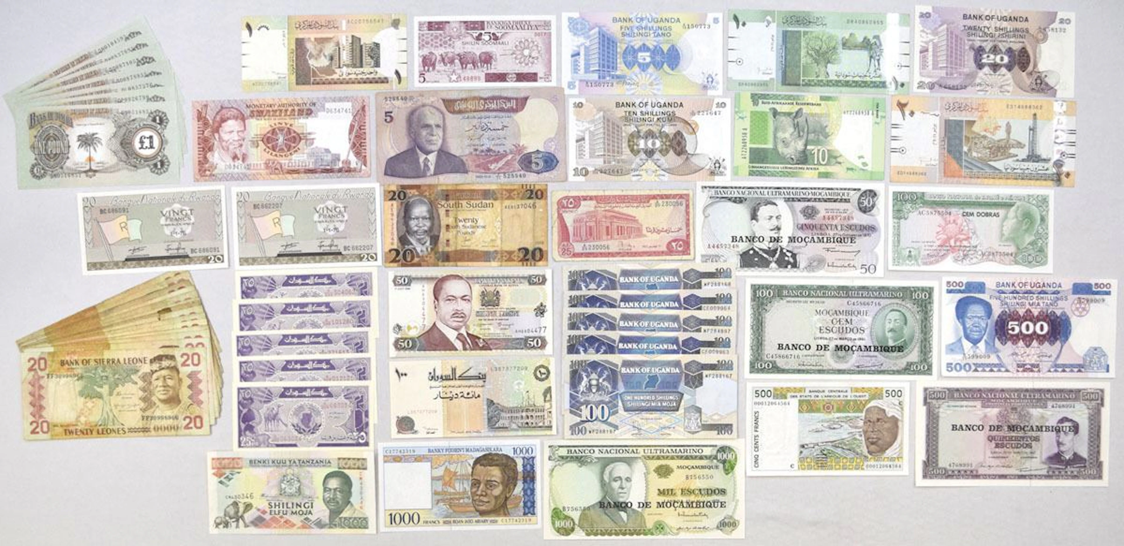Pan-African Banknote Collection, 1969 to 2015, from Various Issuers.