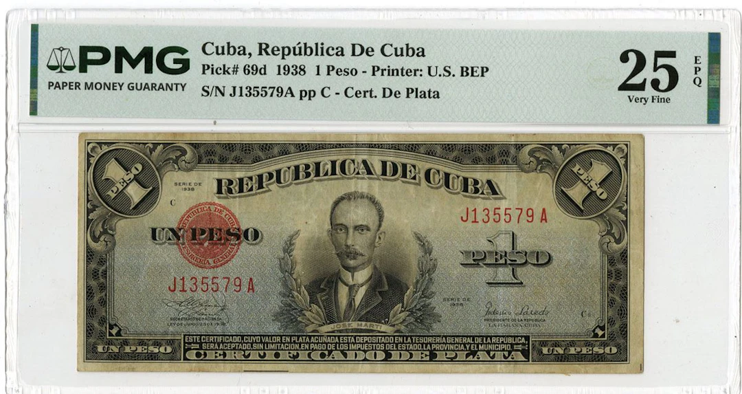 Cuba. Republica de Cuba, 1938, Issued Banknote.