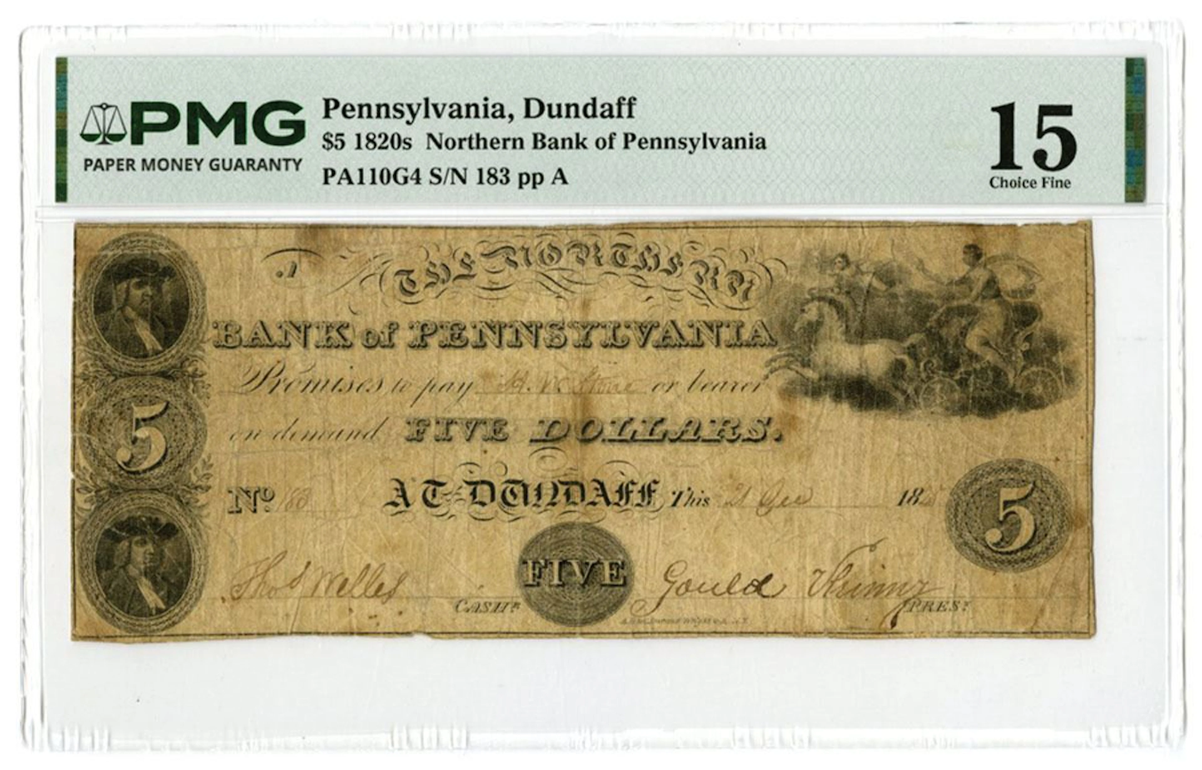PA. Northern Bank of Pennsylvania, 1825, Issued Obsolete Banknote