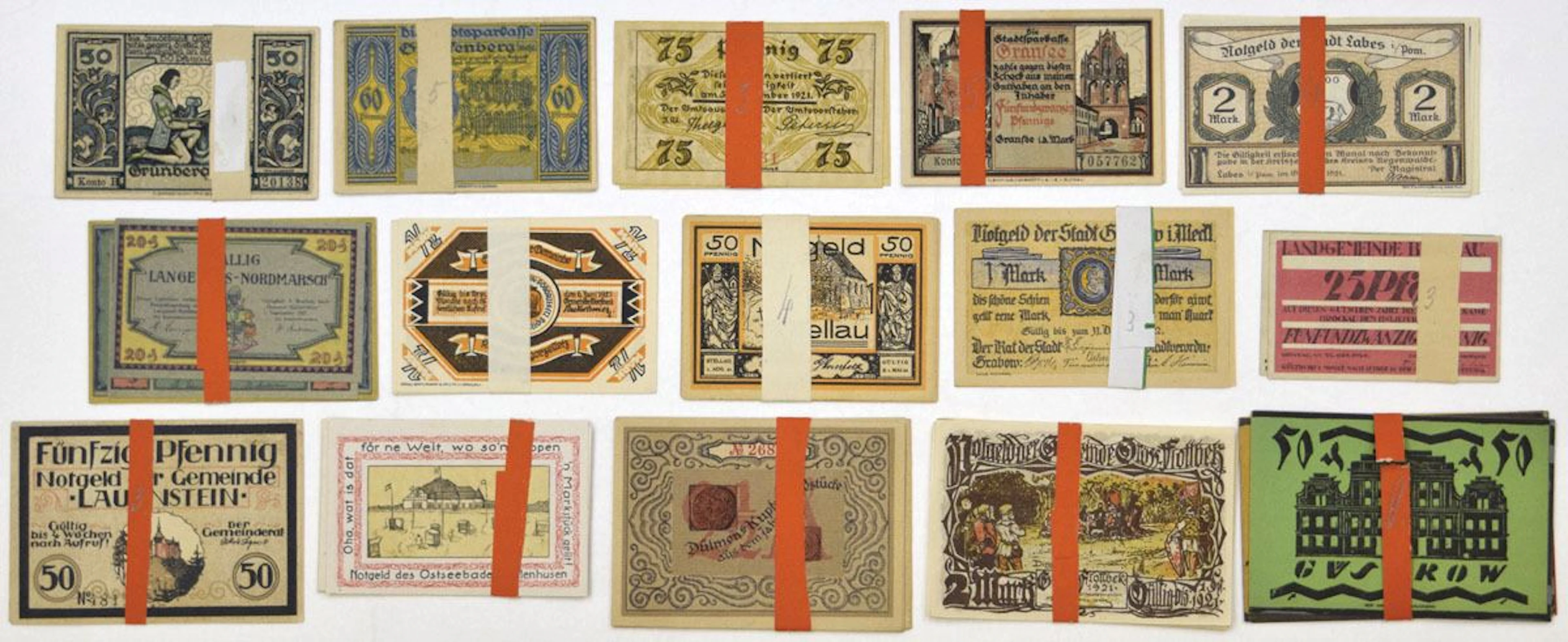 Germany. German Municipal Notgeld Collection, ca.1920 to 1922, all