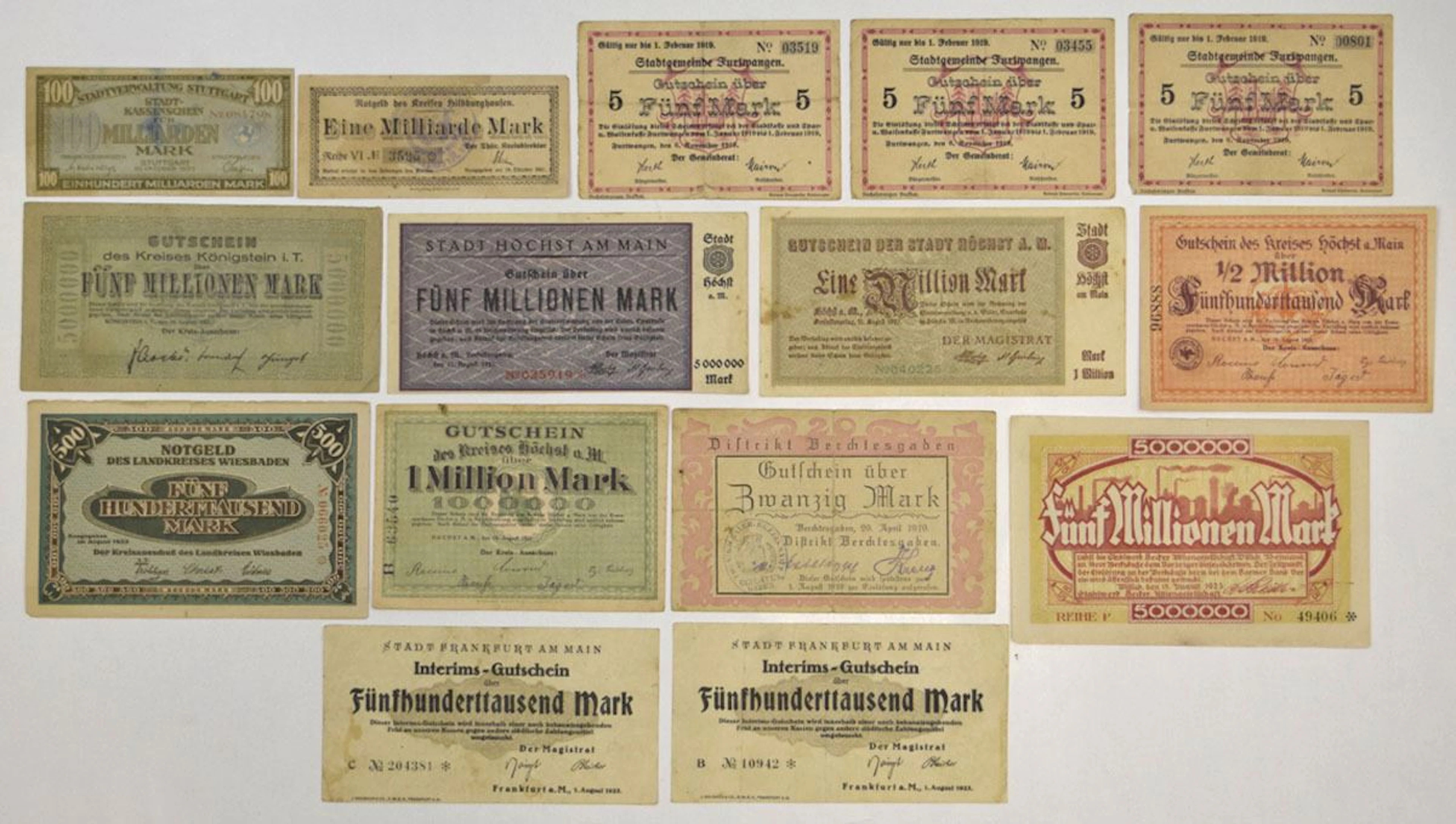 Germany. Notgeld Assortment, 1919 to 1923