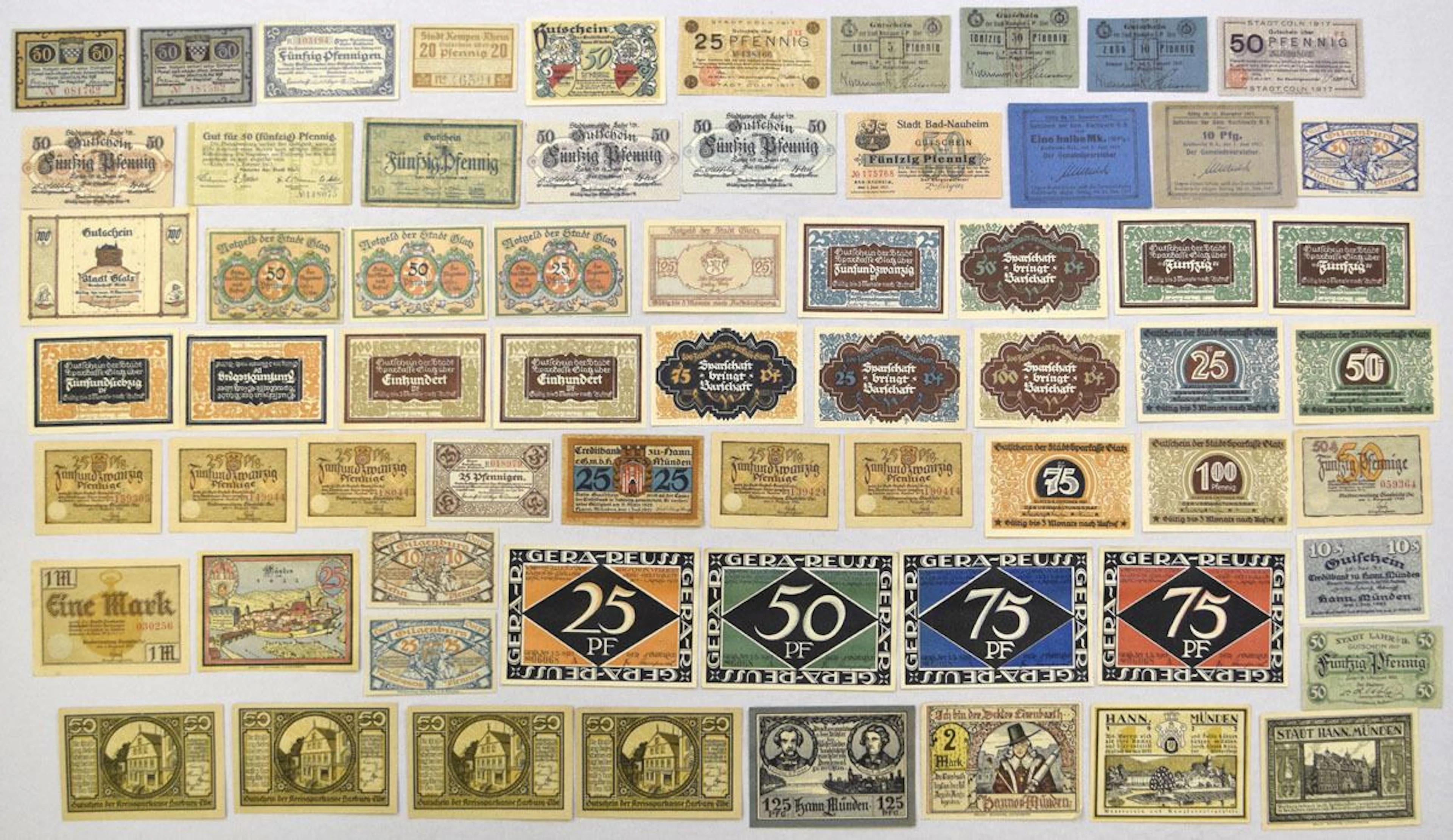 Germany. German Municipalities, 1917 to 1922, Issued Notgeld Banknote