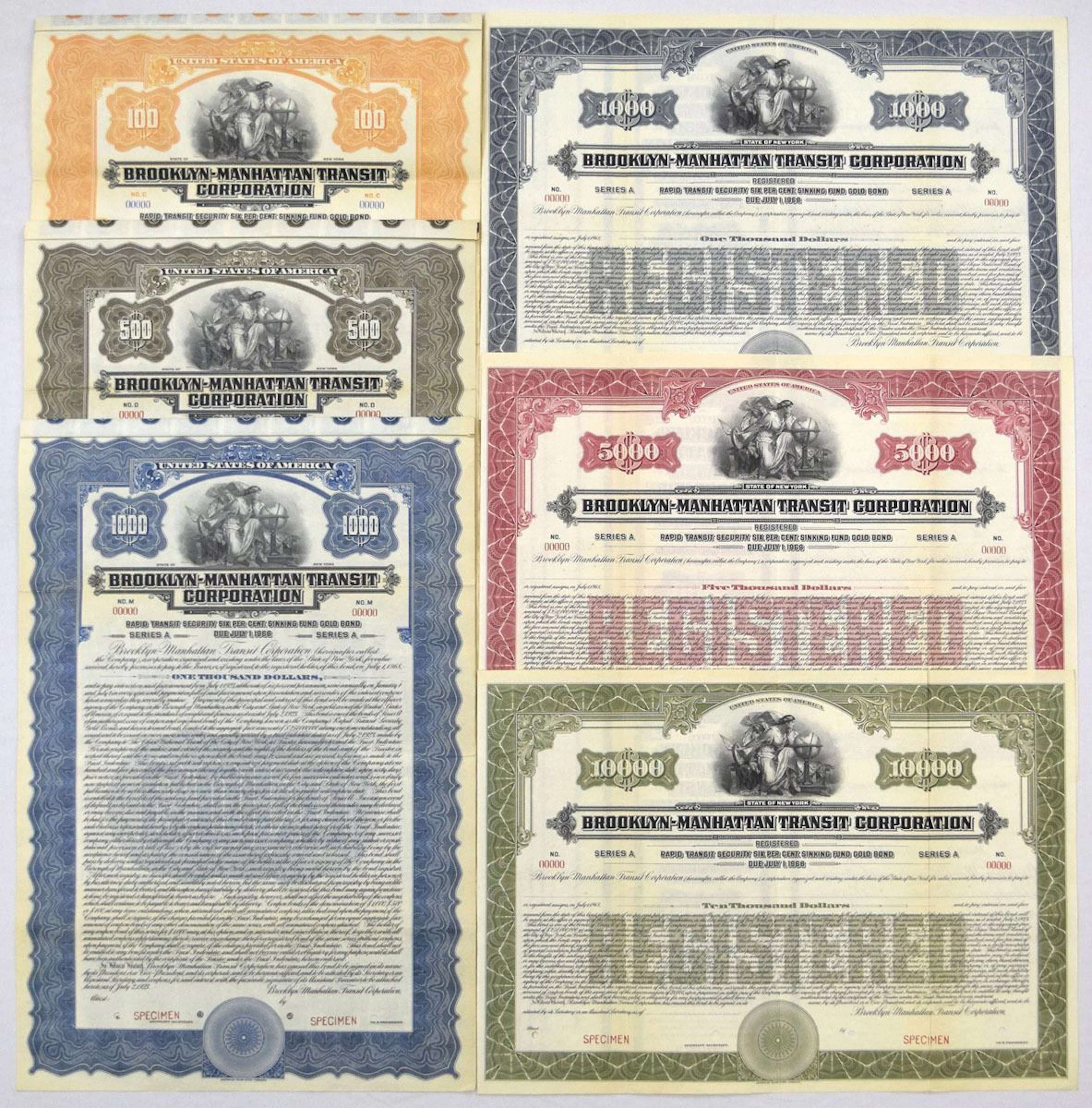 NY. Brooklyn-Manhattan Transit Corp., 1923, Coupon and Registered
