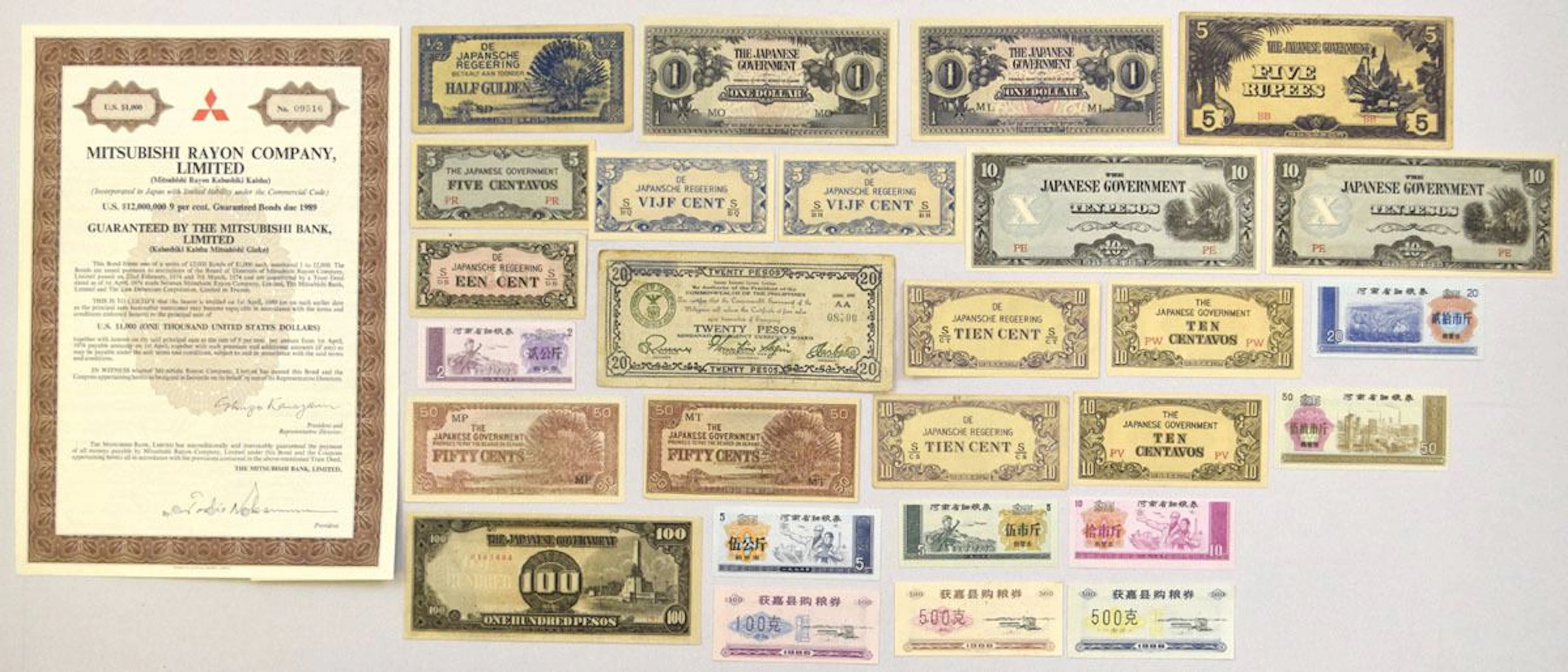 Asia. Japanese Occupation and Industrial Bond Group, 1940s to 1990s