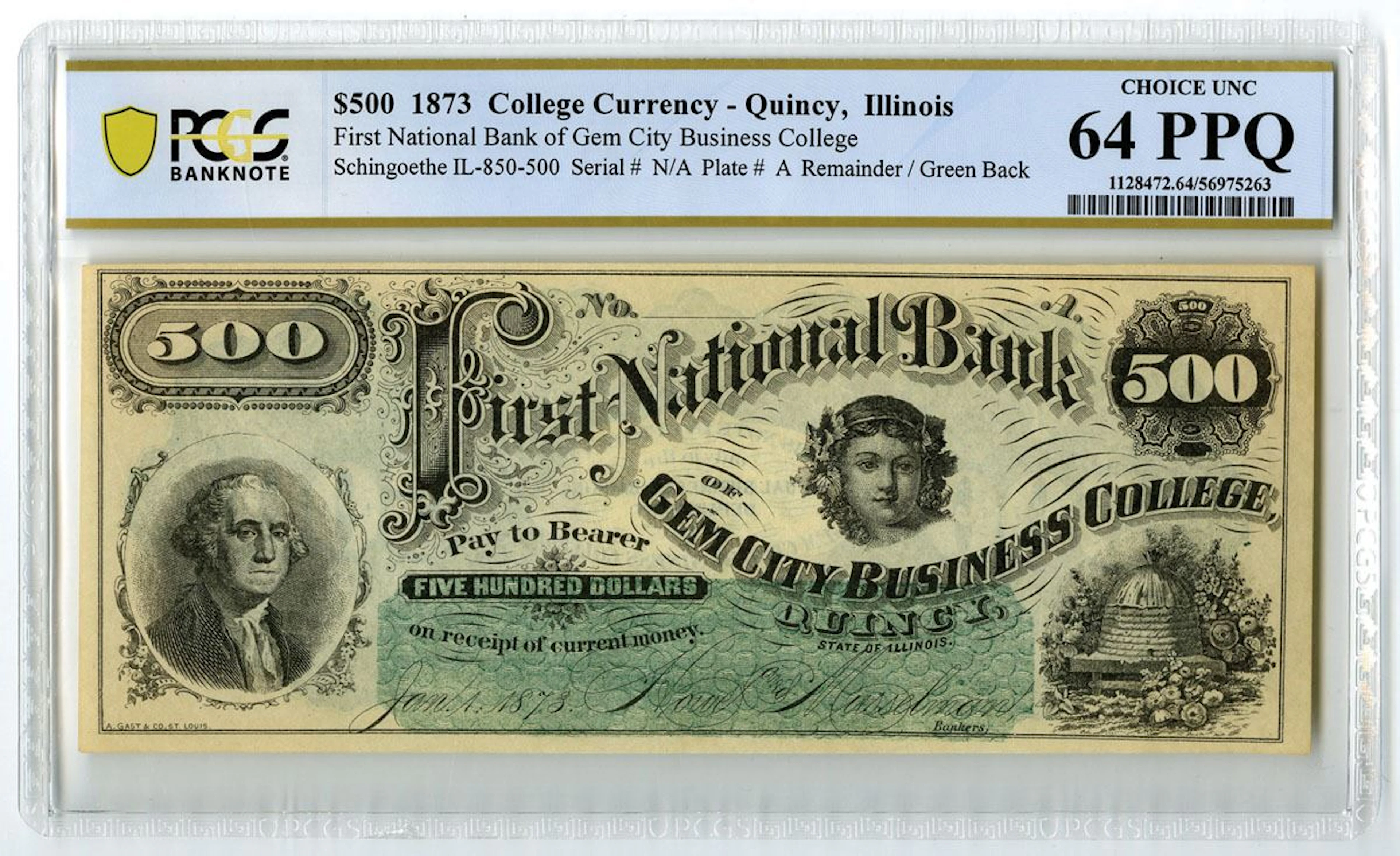 IL. First National Bank of Gem City Business College, Quincy, Illinois.