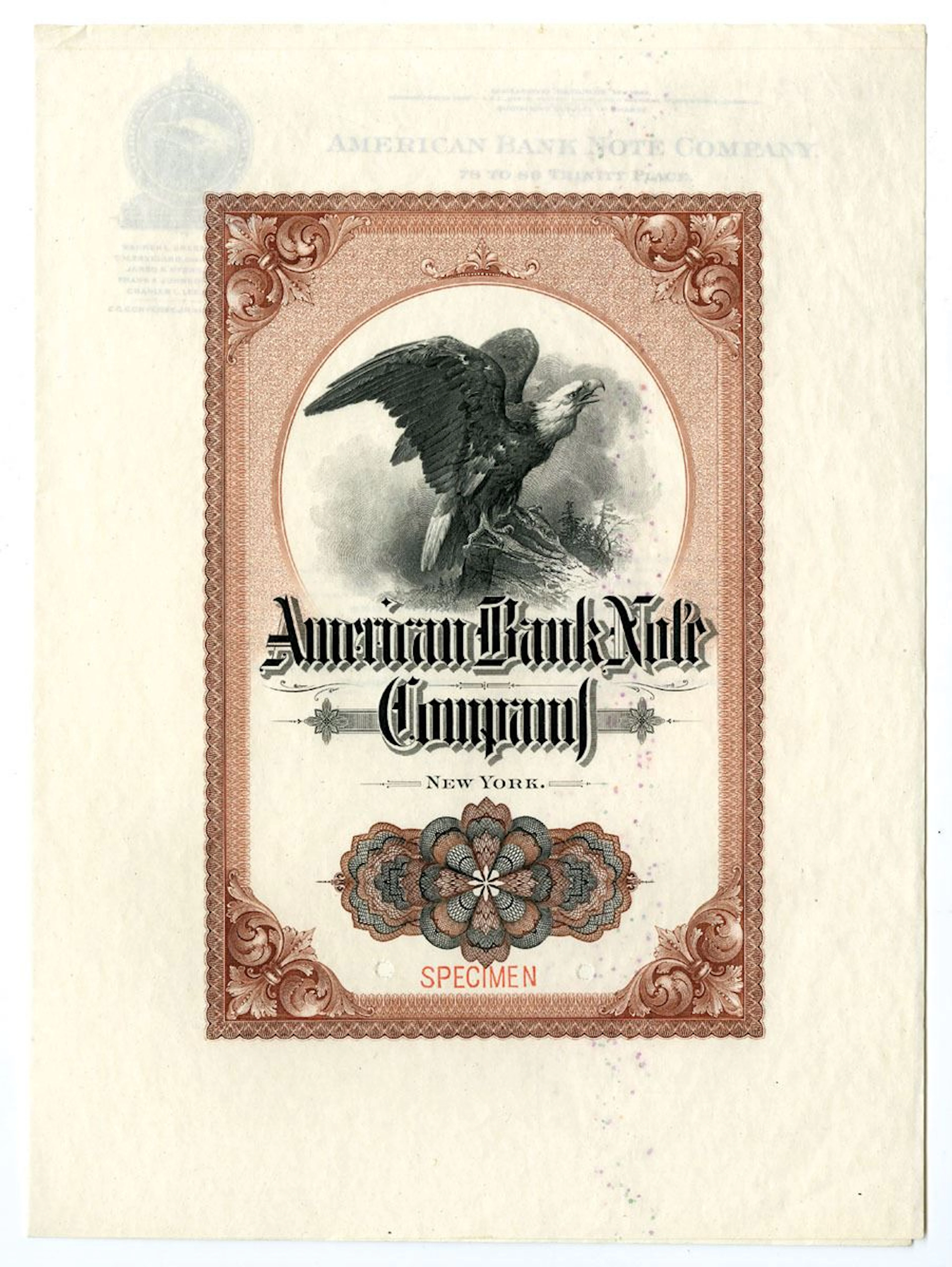 NY. ABNC, Advertising Letterhead with Stock Certificate Appearing