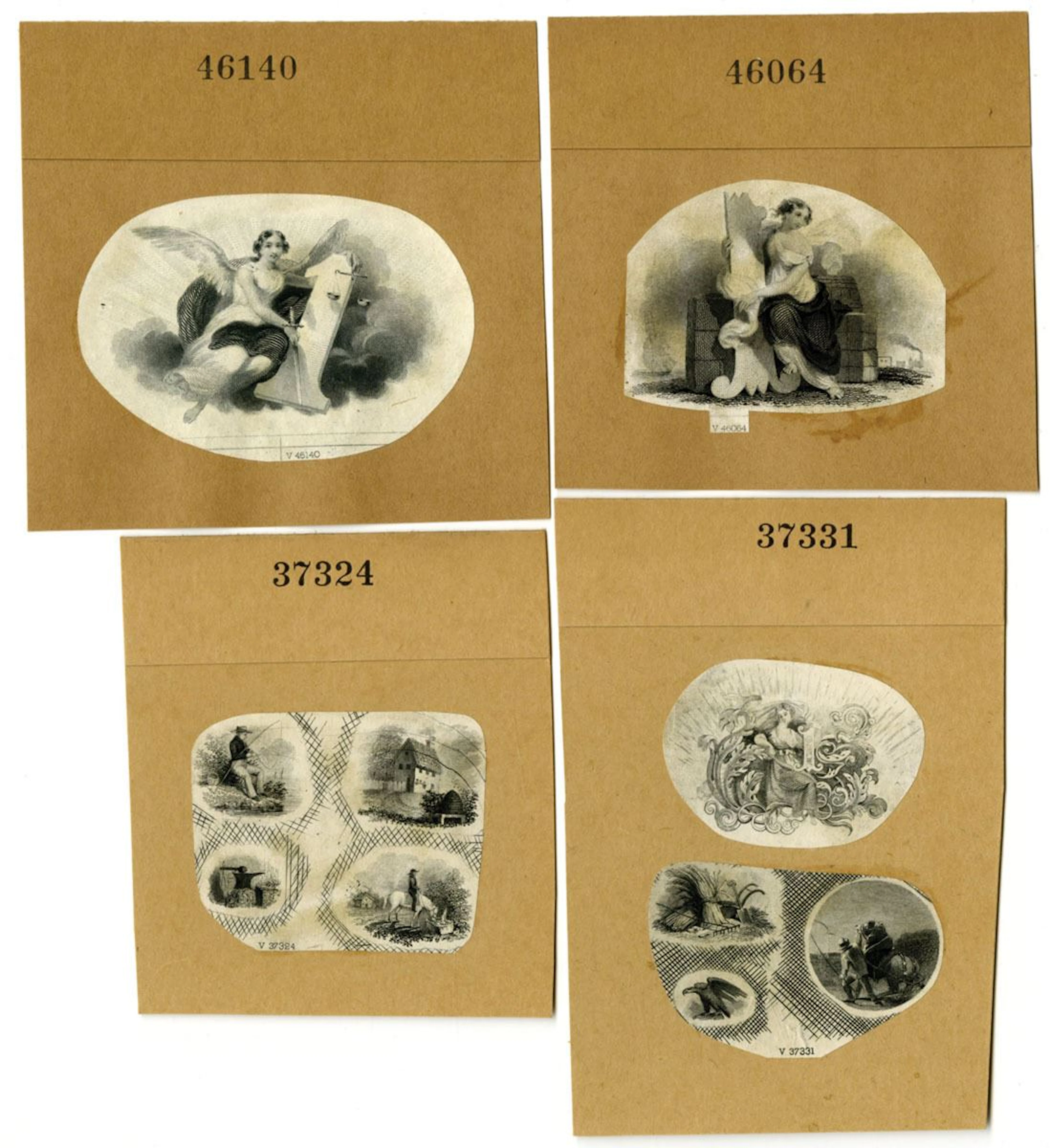ABN Predecessor Company Proof Vignette Quartet used on Obsolete Banknotes