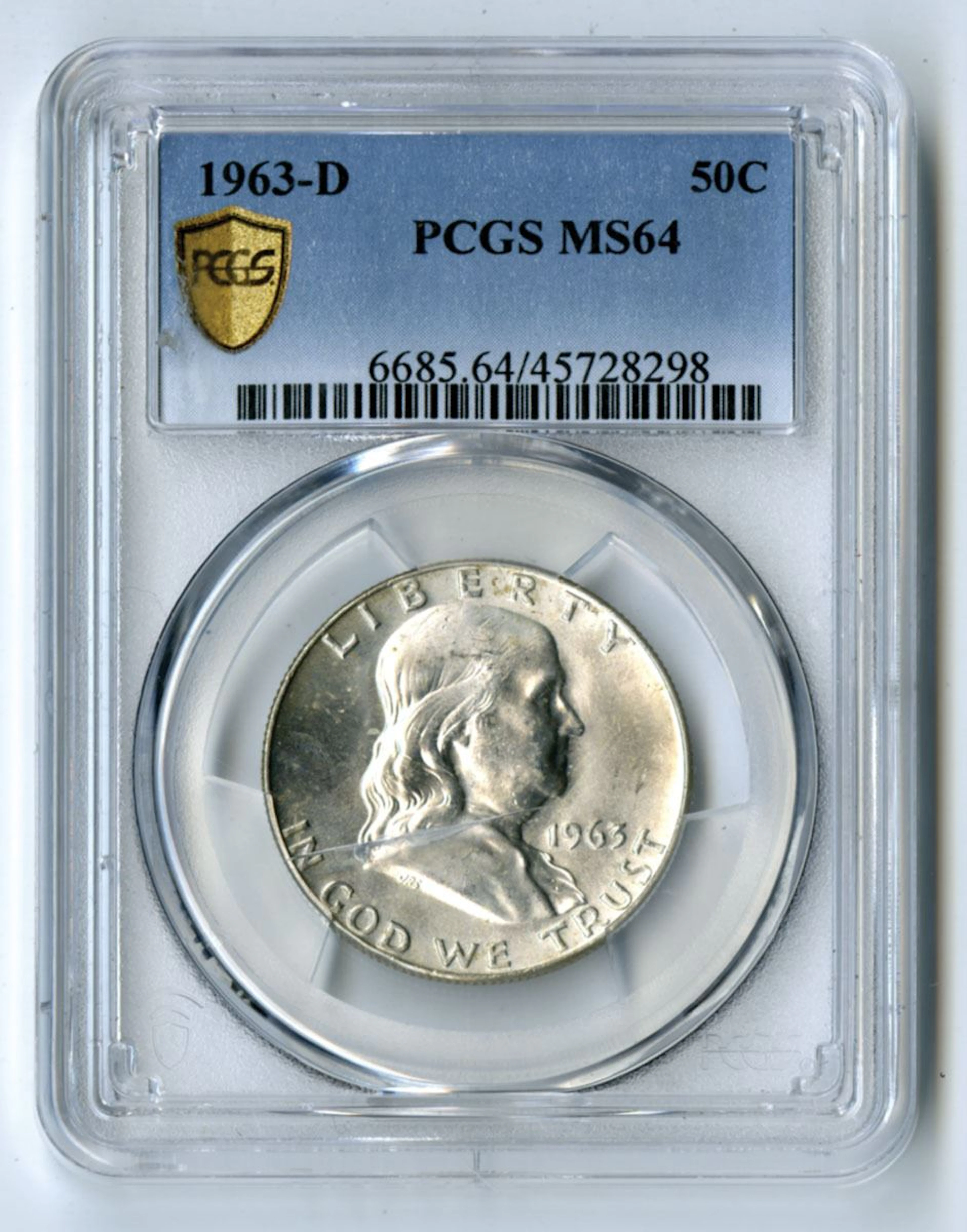 U.S., Franklin Half Dollar, 1963-D, 50C, PCGS MS 64