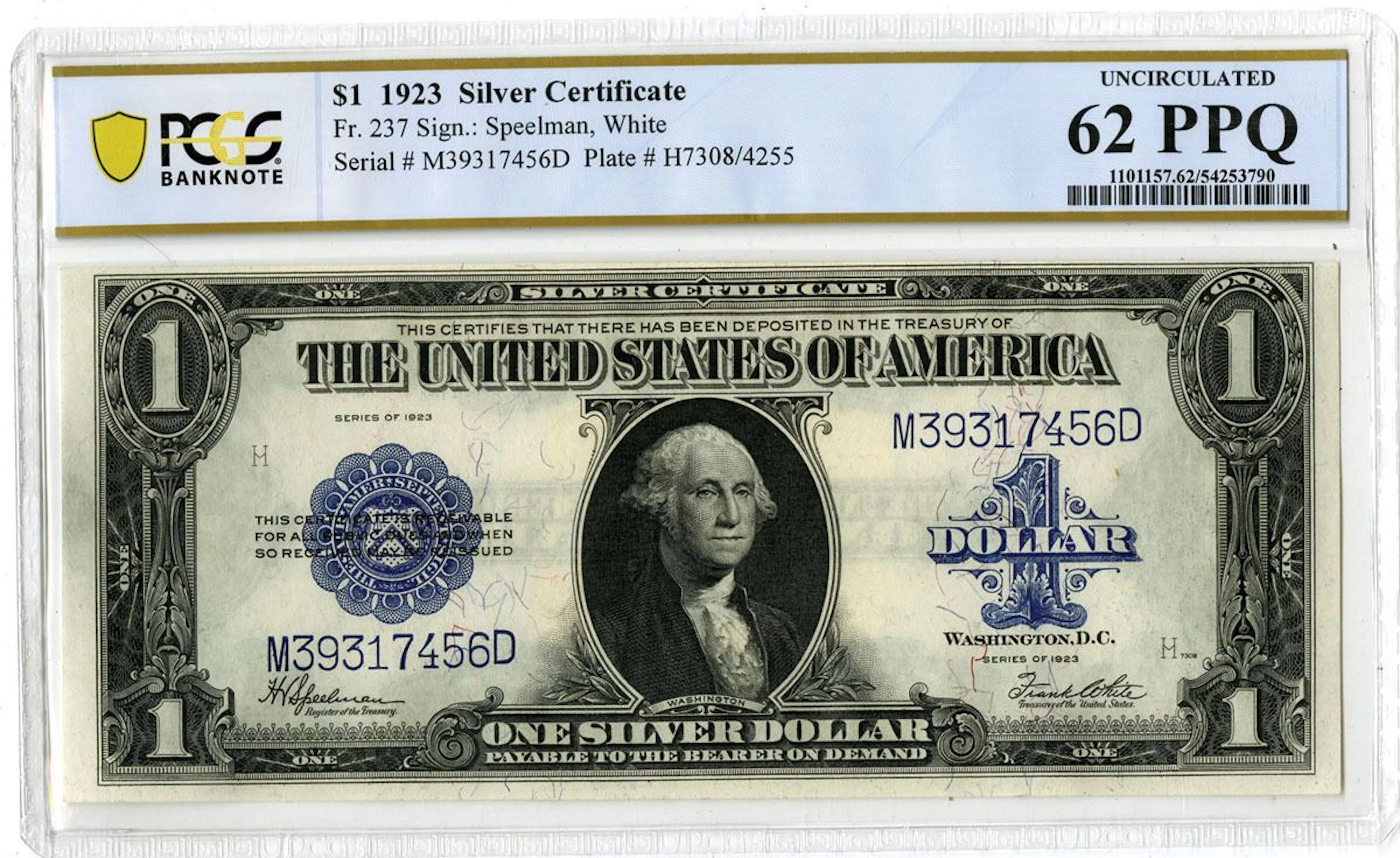 U.S. Silver Certificate. 1923 $1, Fr.# 237, Issued Banknote, PCGS