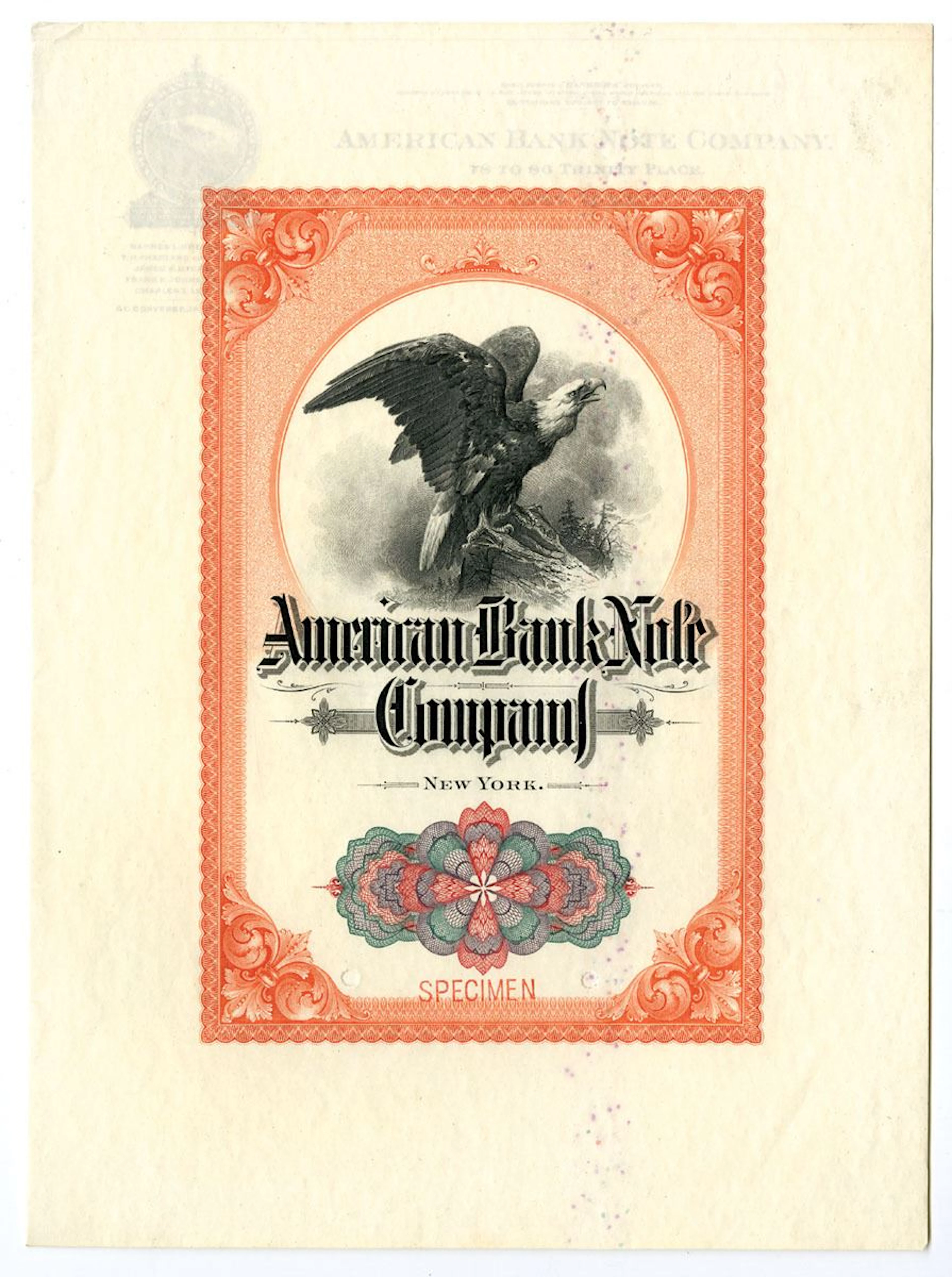 NY. ABNC, Advertising Letterhead with Stock Certificate Appearing