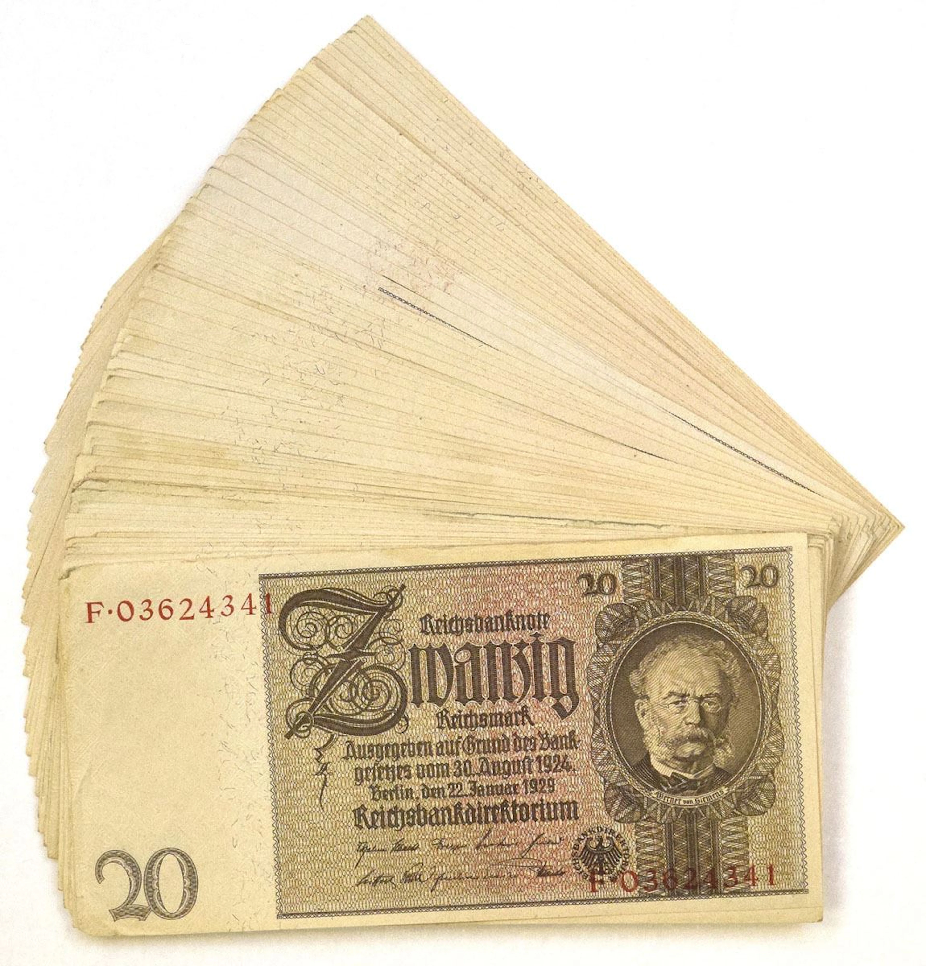 Germany. Reichsbanknote, 1929, Issued Banknote Assortment.