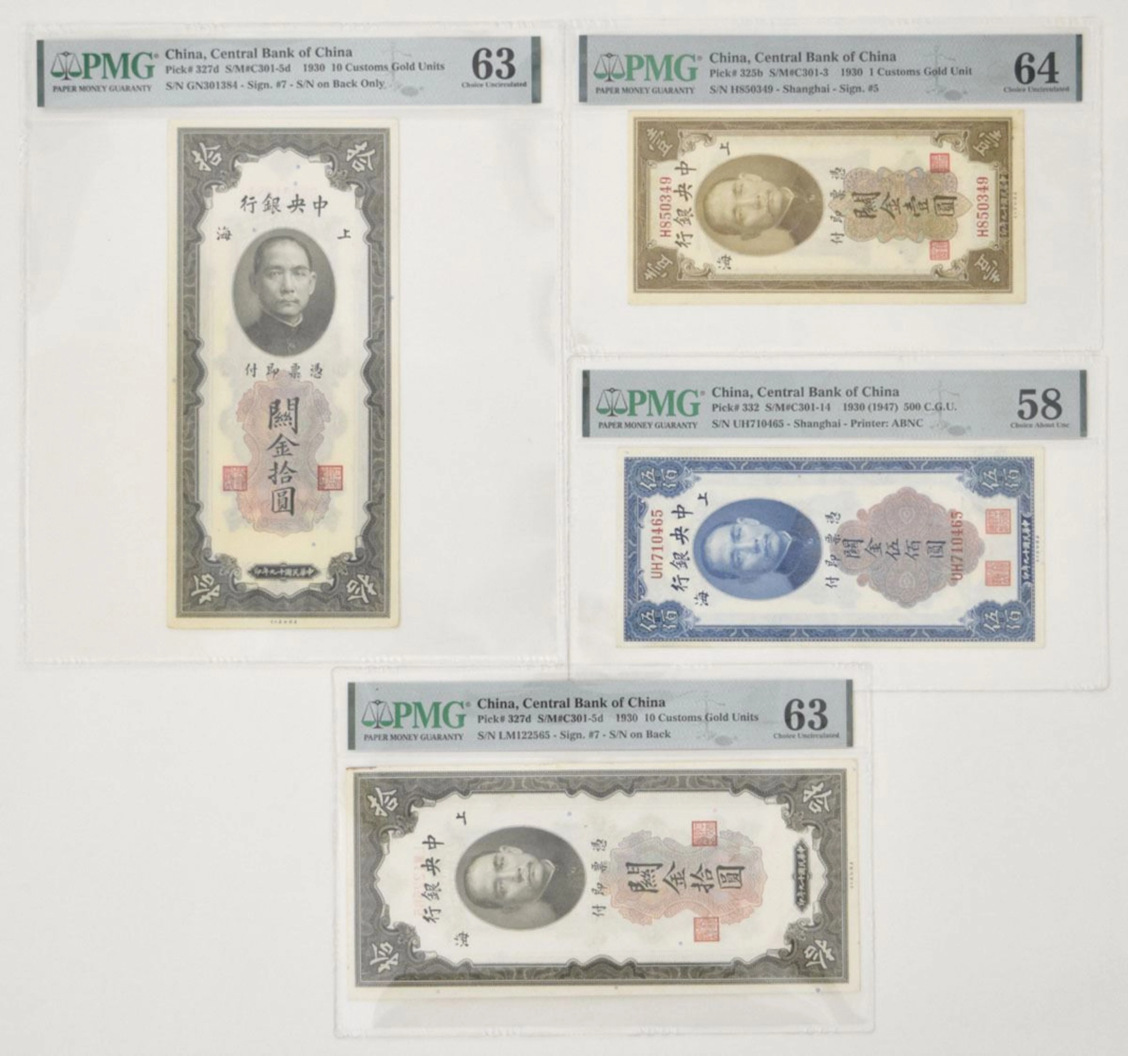 China. Central Bank of China, 1930–47 Banknote Issues.