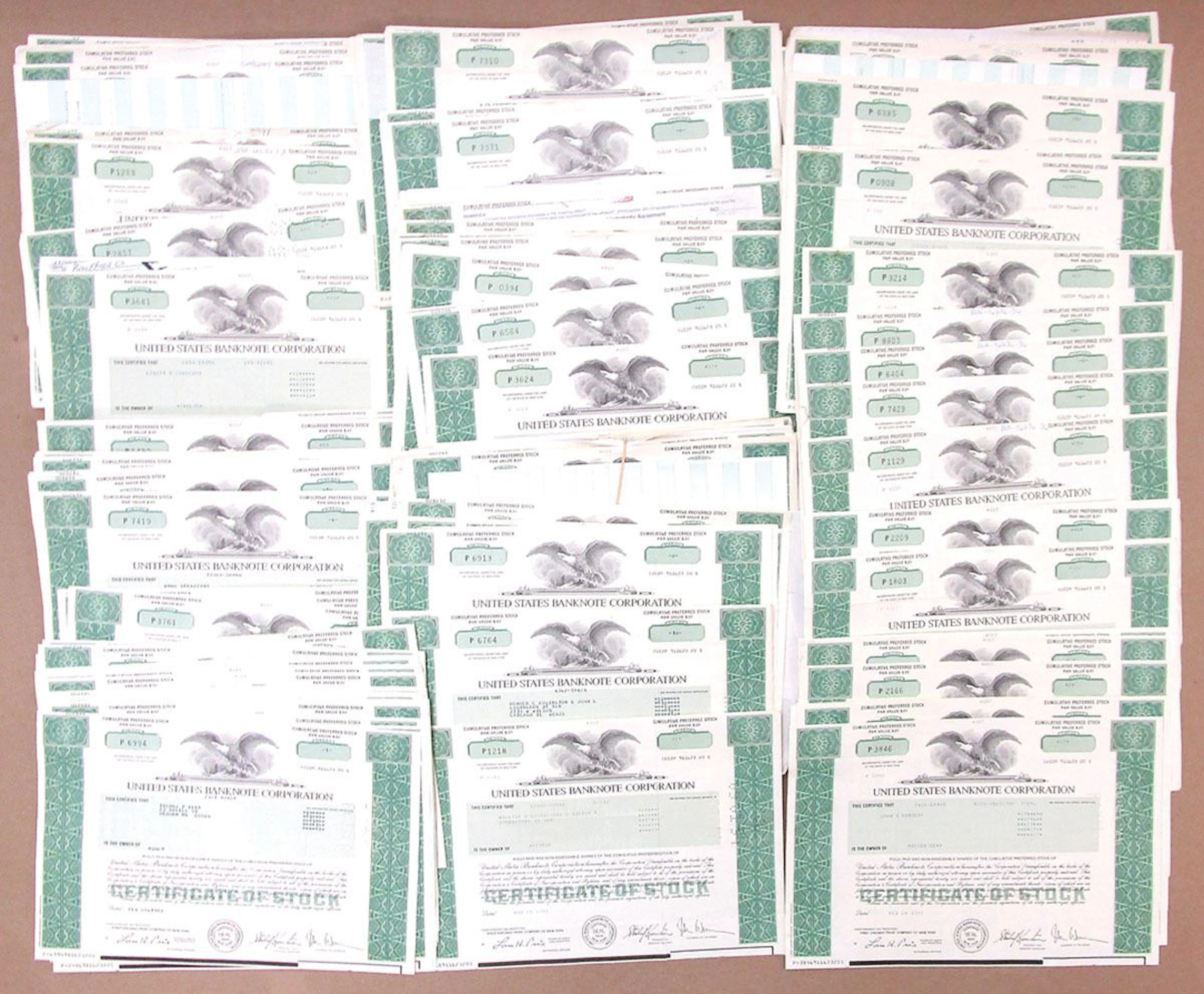 NY. United States Banknote Corp., 1990 to 1992, Lot of 370+ Issued