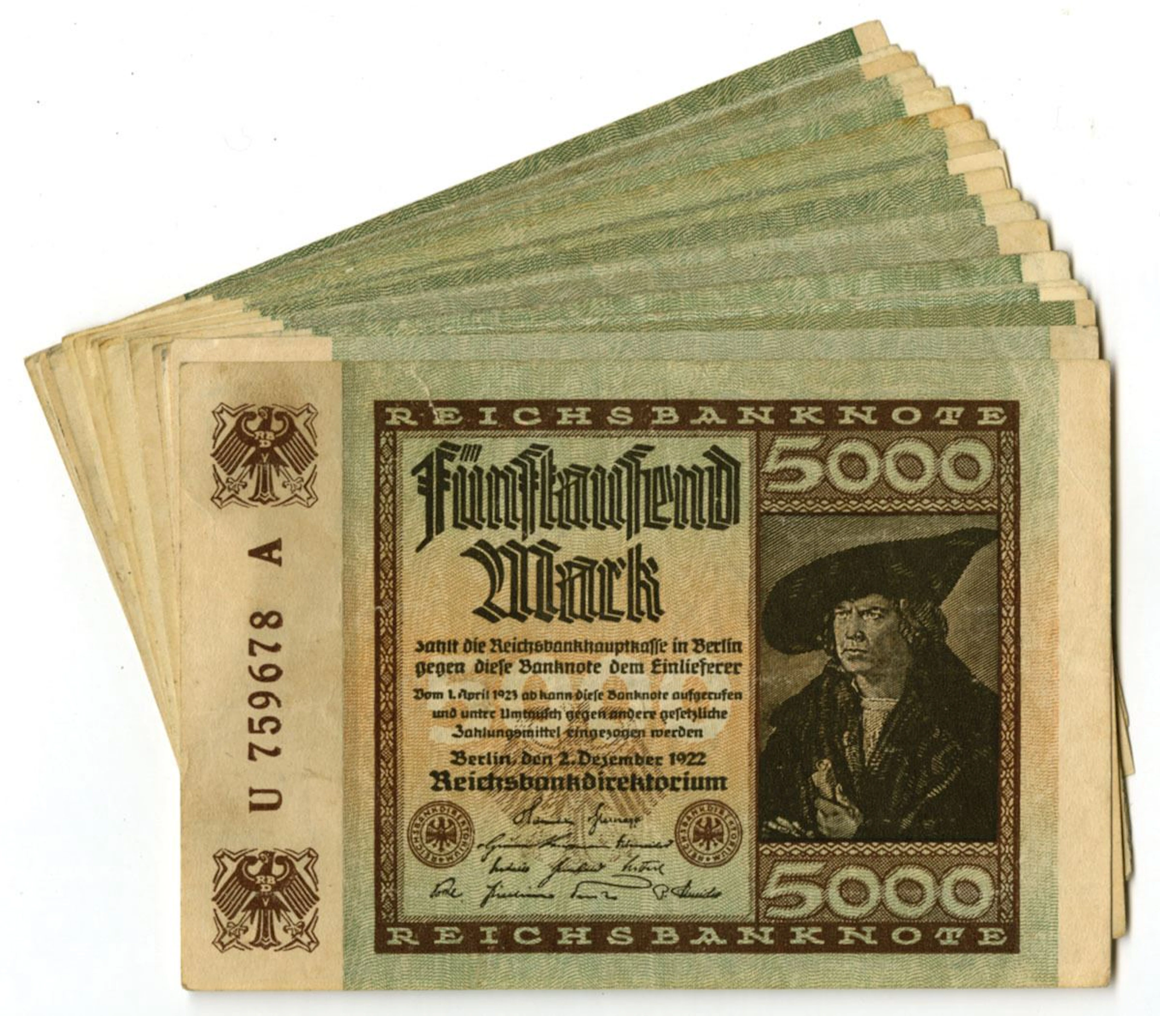 Germany. Reichsbanknote, 1922, Issued Banknote Assortment.
