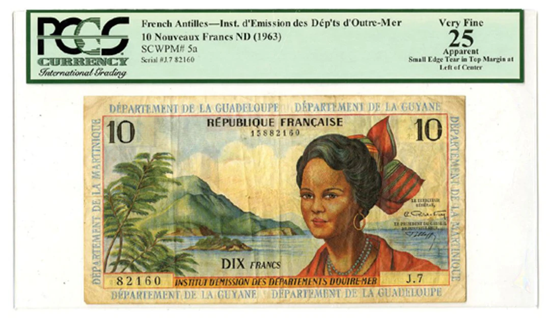 French Antilles. Institut d'Emission d'Outre-Mer, 1963, Issued Banknote.