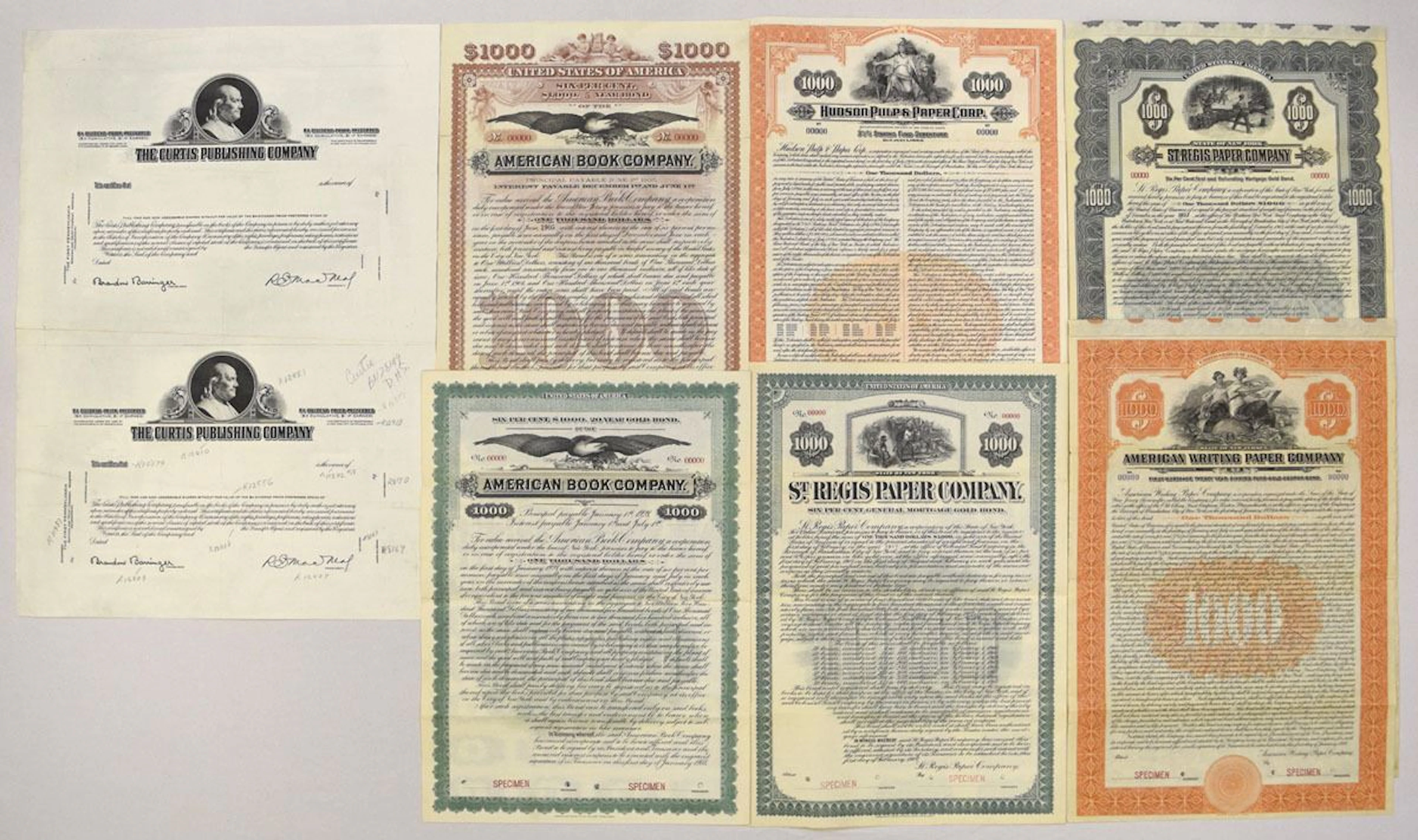 Paper, Publishing & Industrial Specimen and Proof Collection, 1900 to 1946