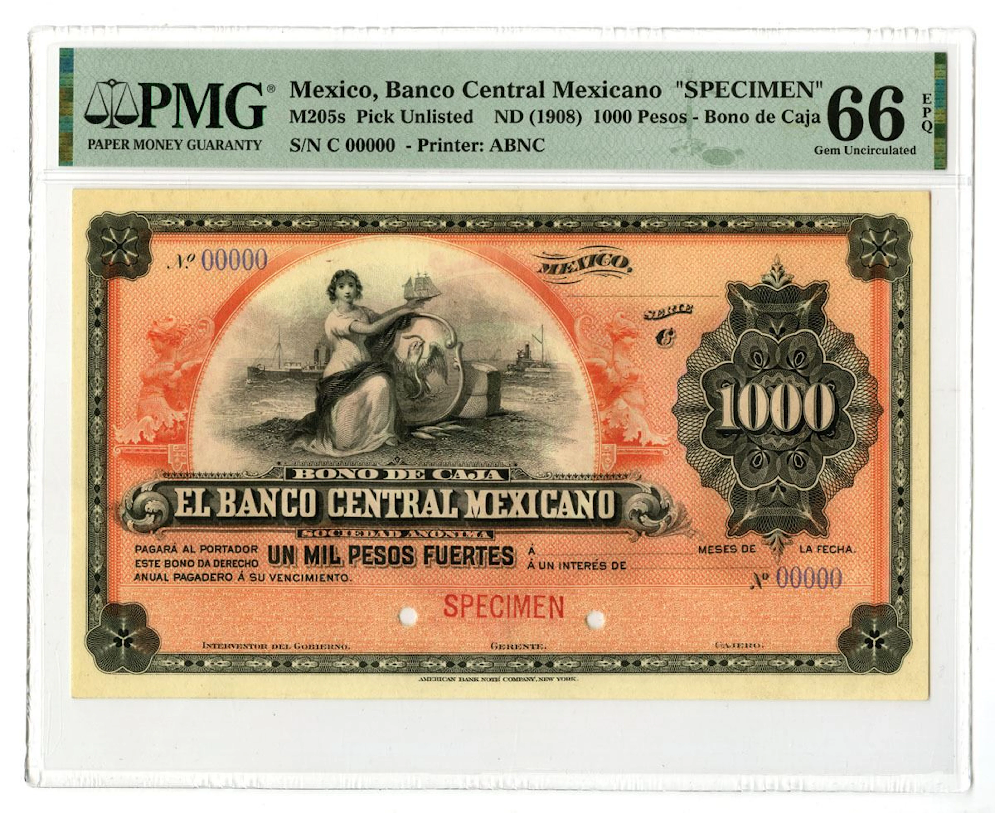 Mexico. "Bono de Caja" Banco Central Mexicano, ND (1900-10), 1000