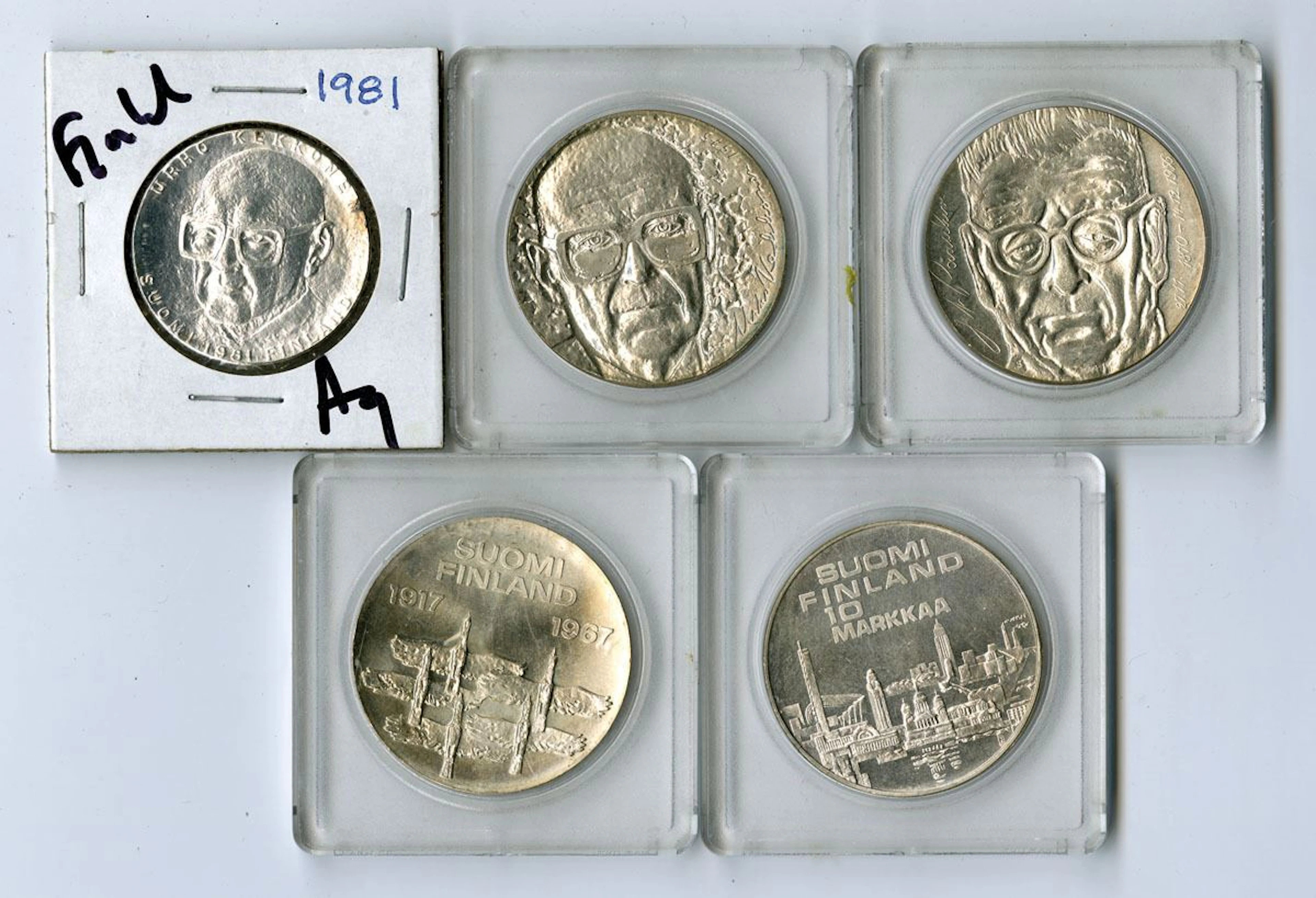 Finland. Commemorative Silver 10 & 50 Markkaa Collection, 1967–1992.