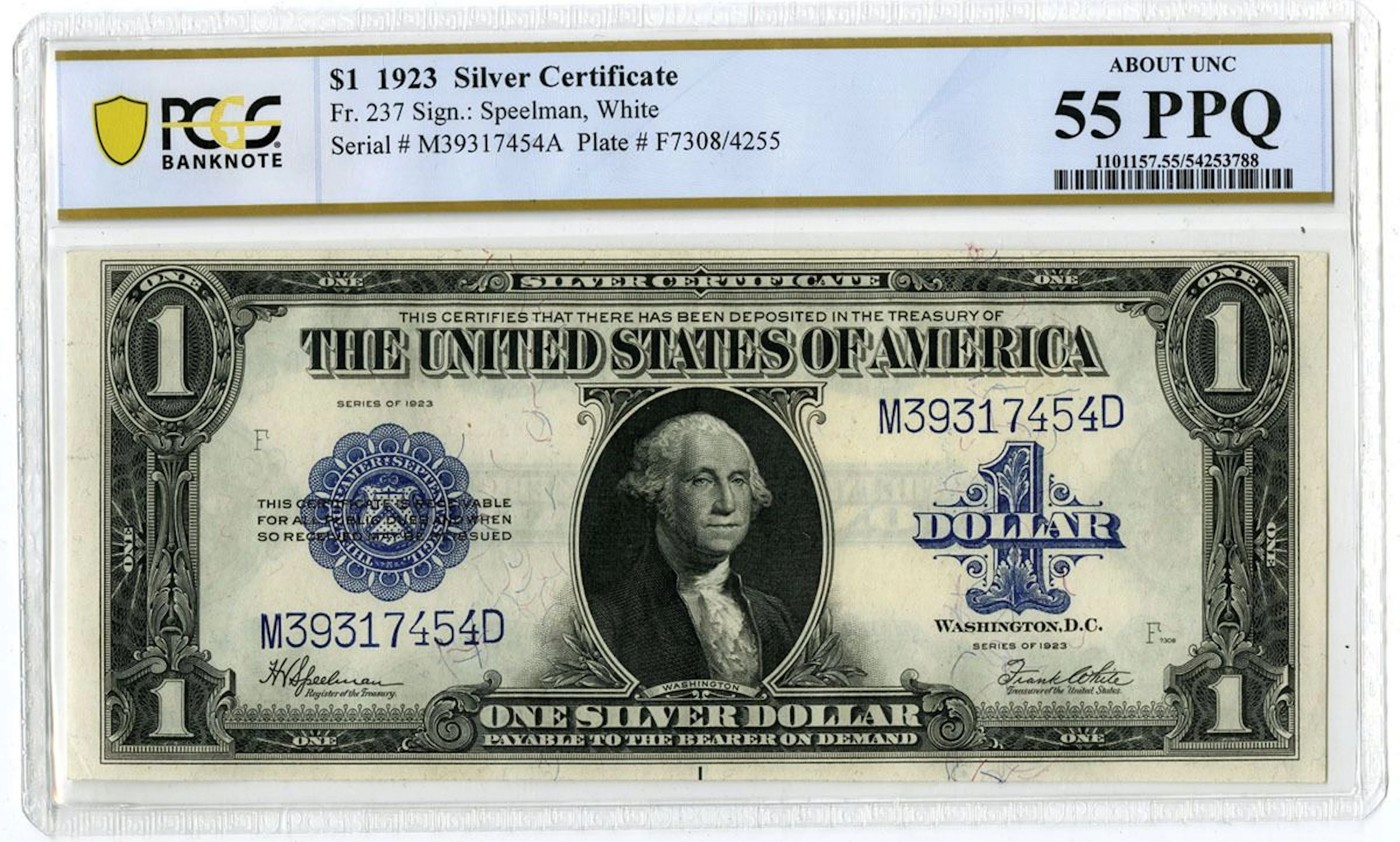U.S. Silver Certificate. 1923 $1, Fr.# 237, Issued Banknote, PCGS
