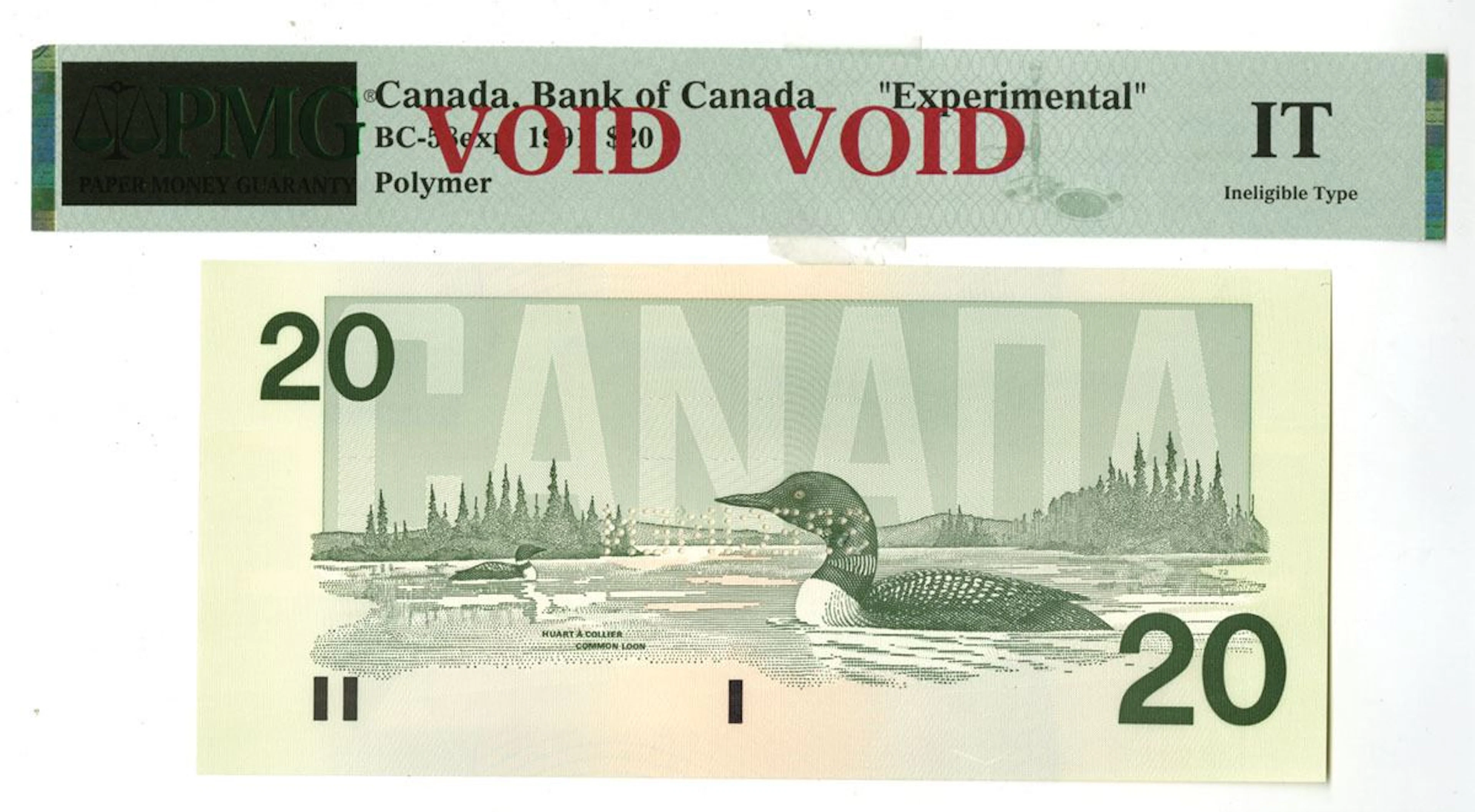 Canada. Bank of Canada, 1991, $20, "Printers Essay" "DuraNote" Polymer