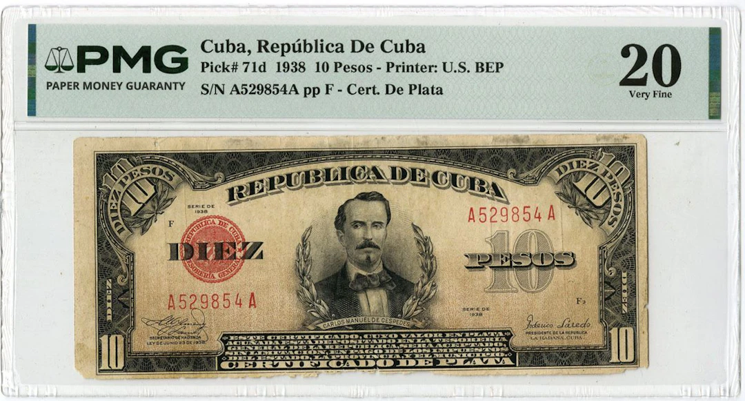 Cuba. Republica de Cuba, 1938, Issued Banknote.