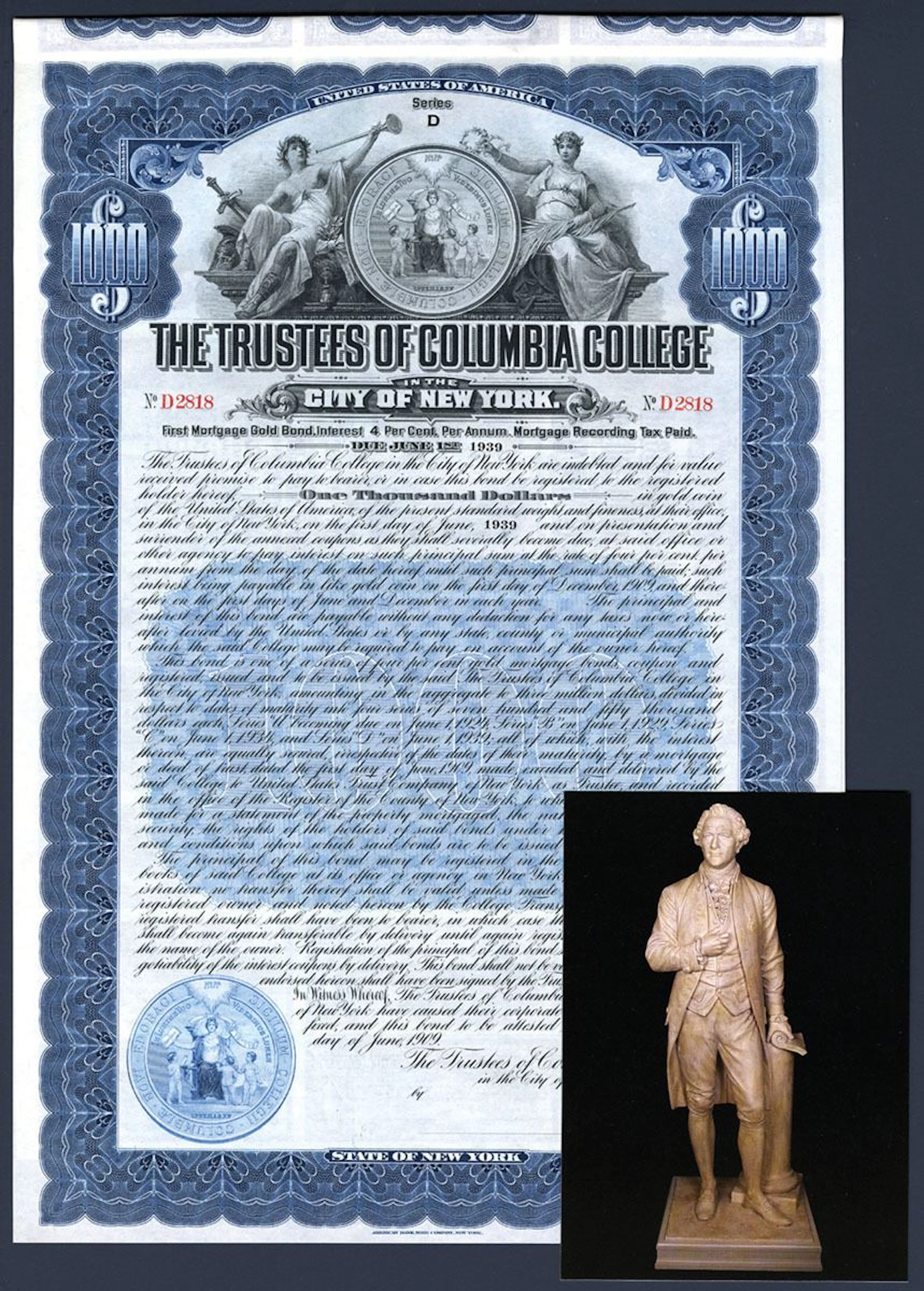 NY. Trustees of Columbia College, in the City of New York, 1909, U/U