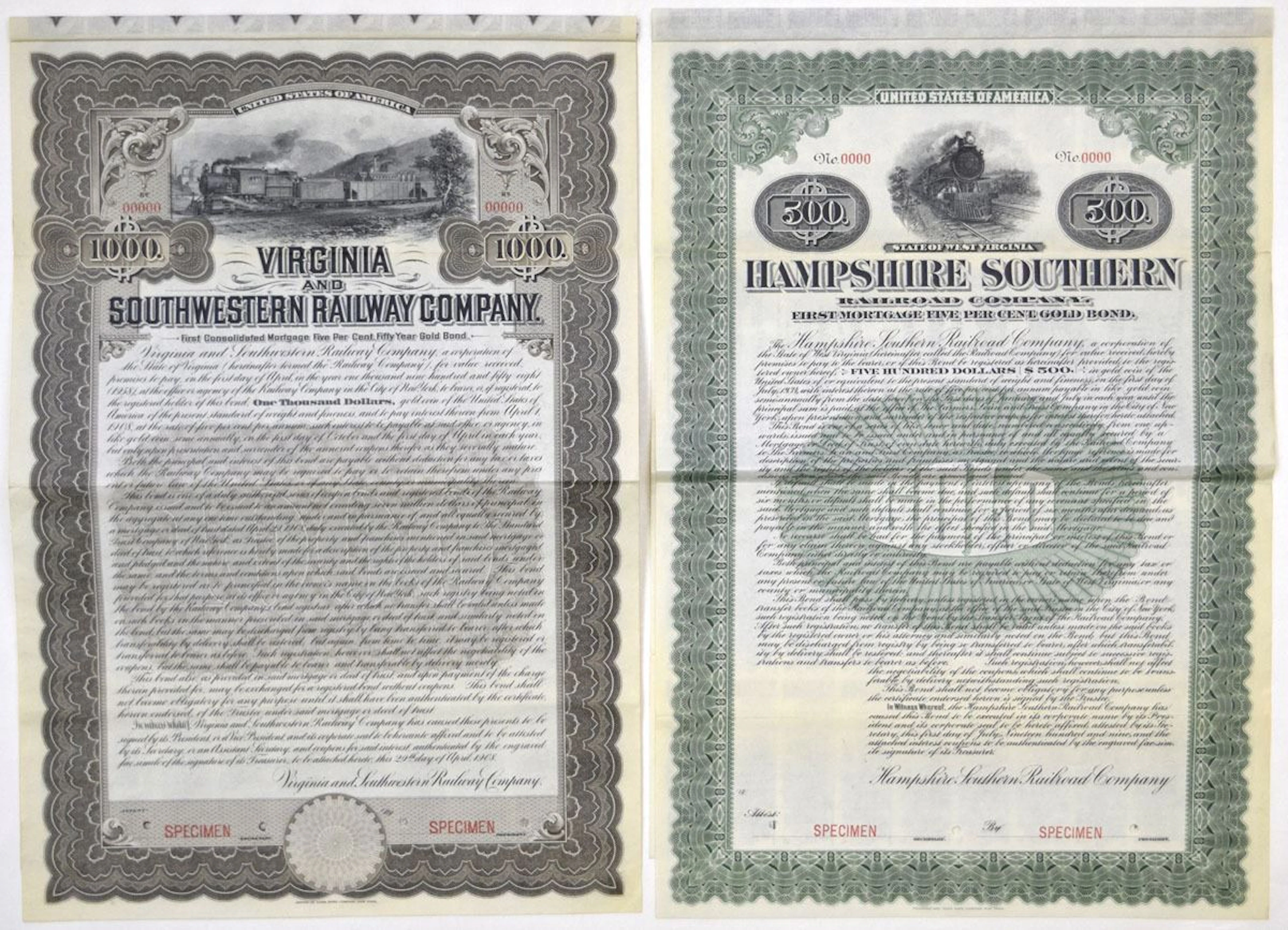 WV and VA. Virginia and Southwestern Railway Co. & Hampshire Southern