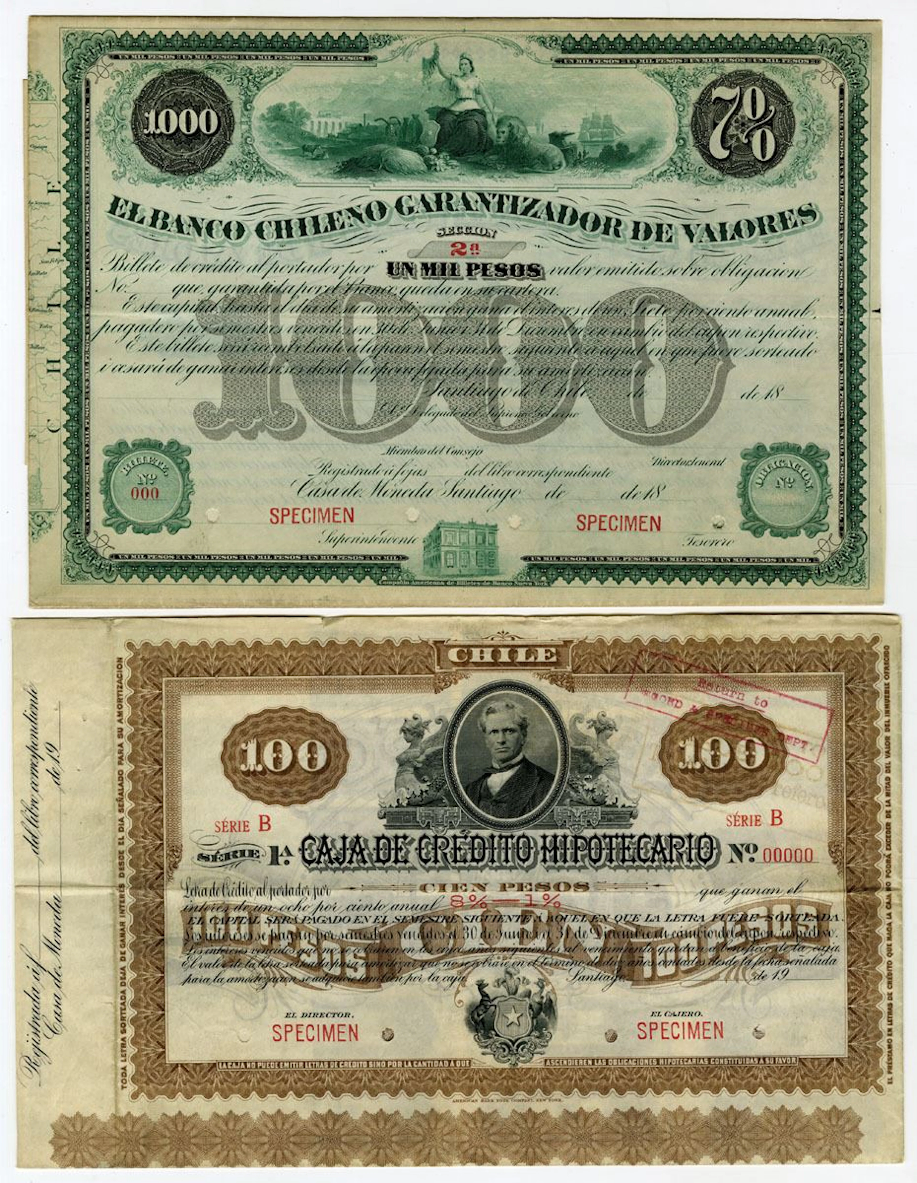 Chile. Chilean Specimen Bond Pair, ND (1880s to 1900s)
