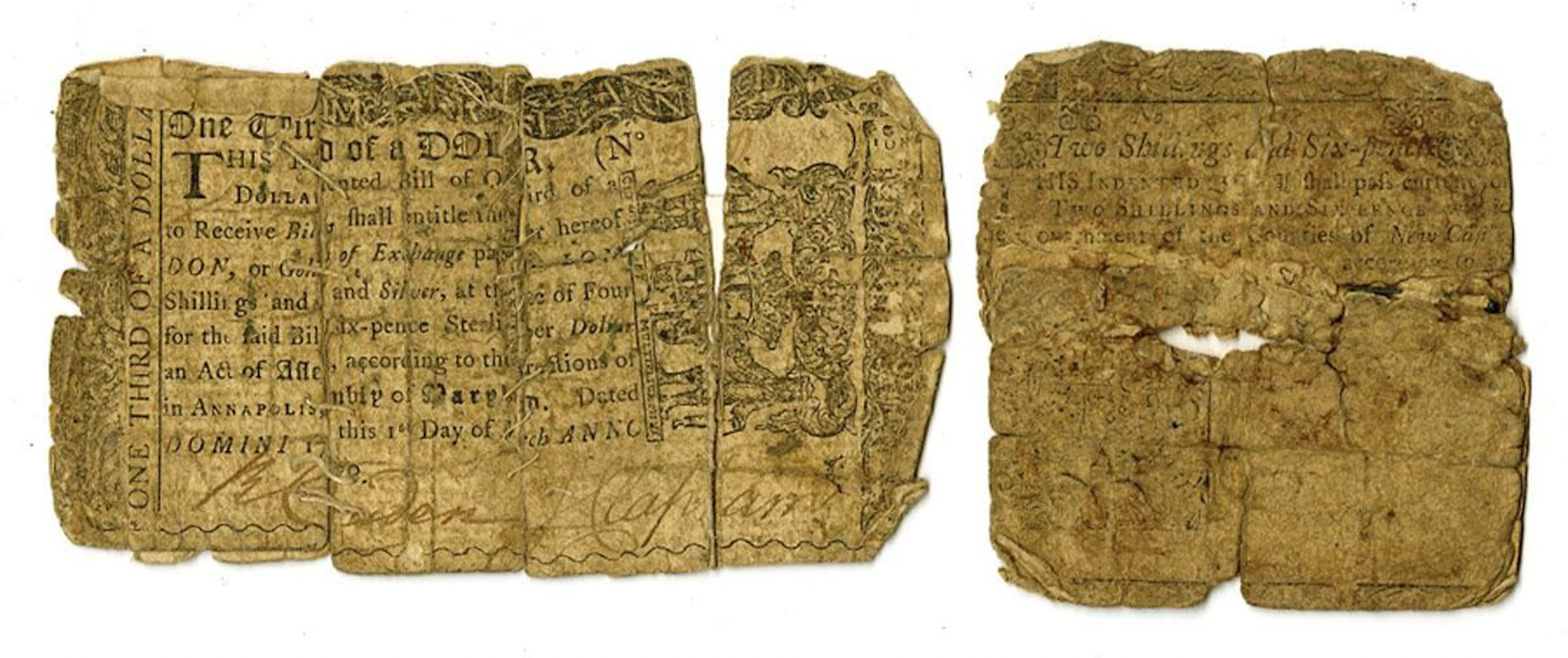 MD. Colonial Banknote, 1770, Issued Colonial Banknote Pair