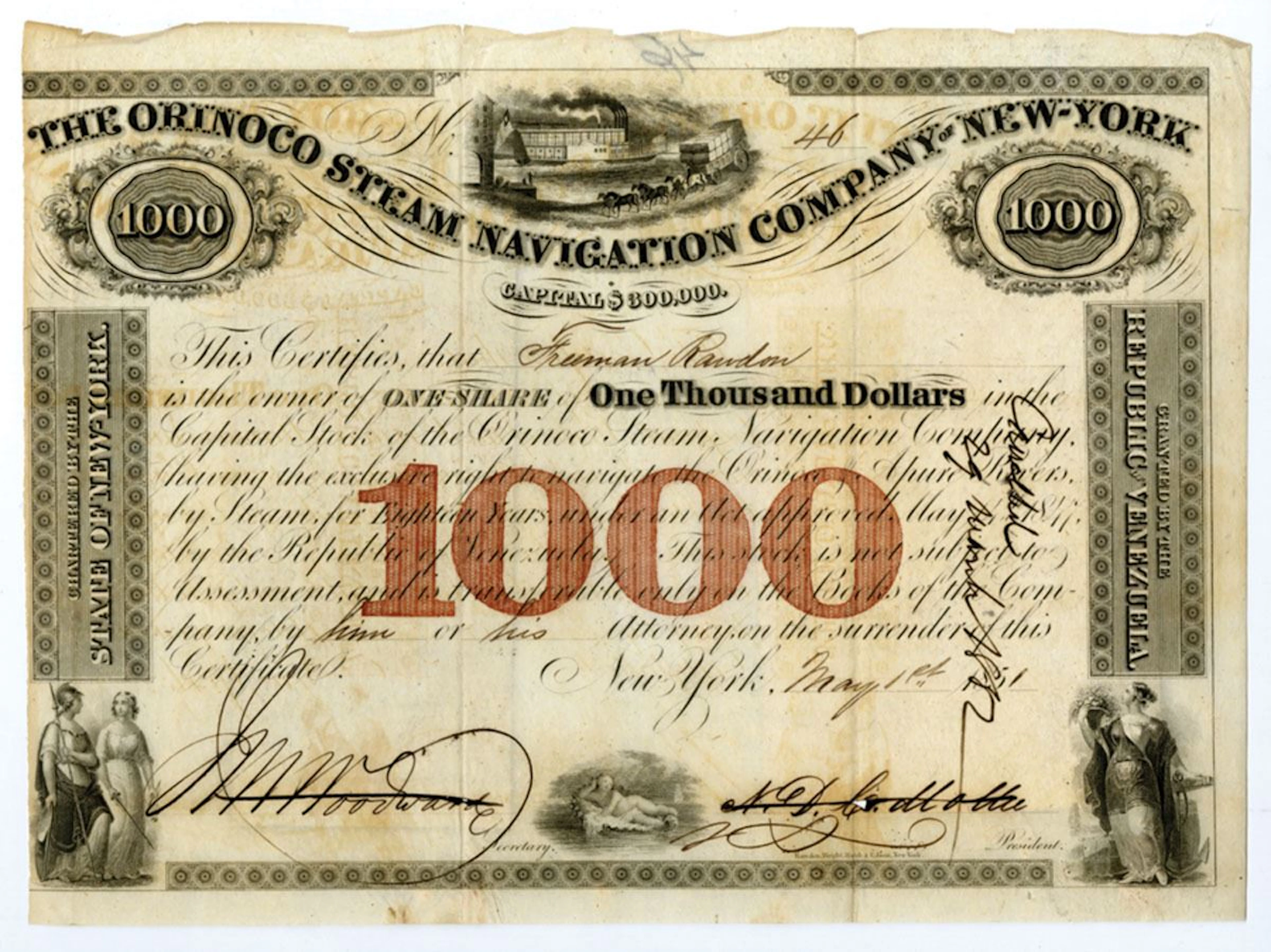 New York, Venezuela & Colombia. Orinoco Steam Navigation Co. of New
