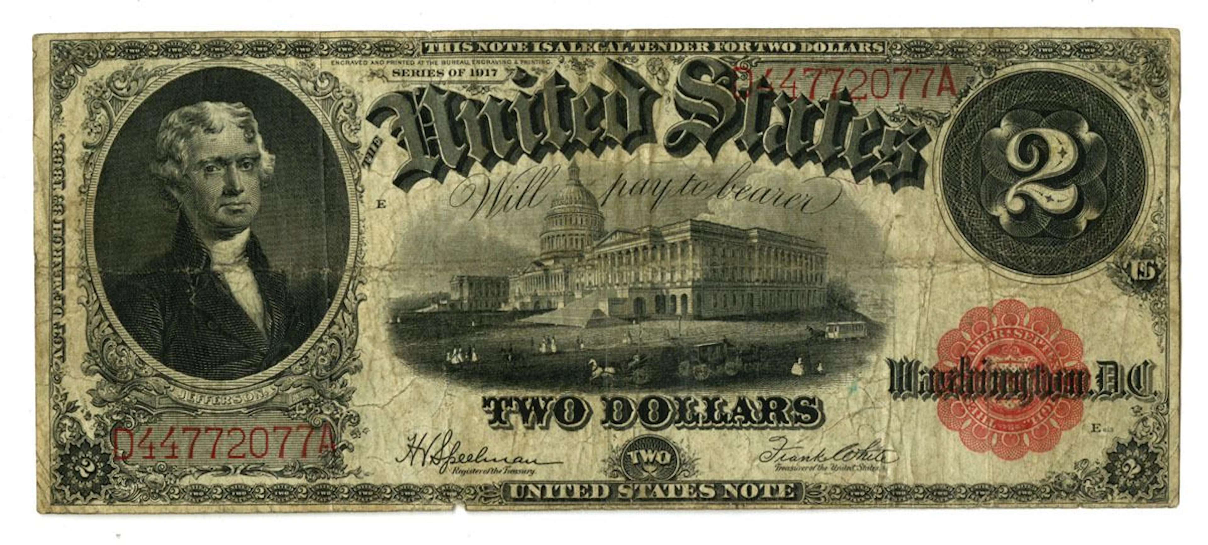 U.S., Legal Tender Note, Series of 1917, Issued Banknote.