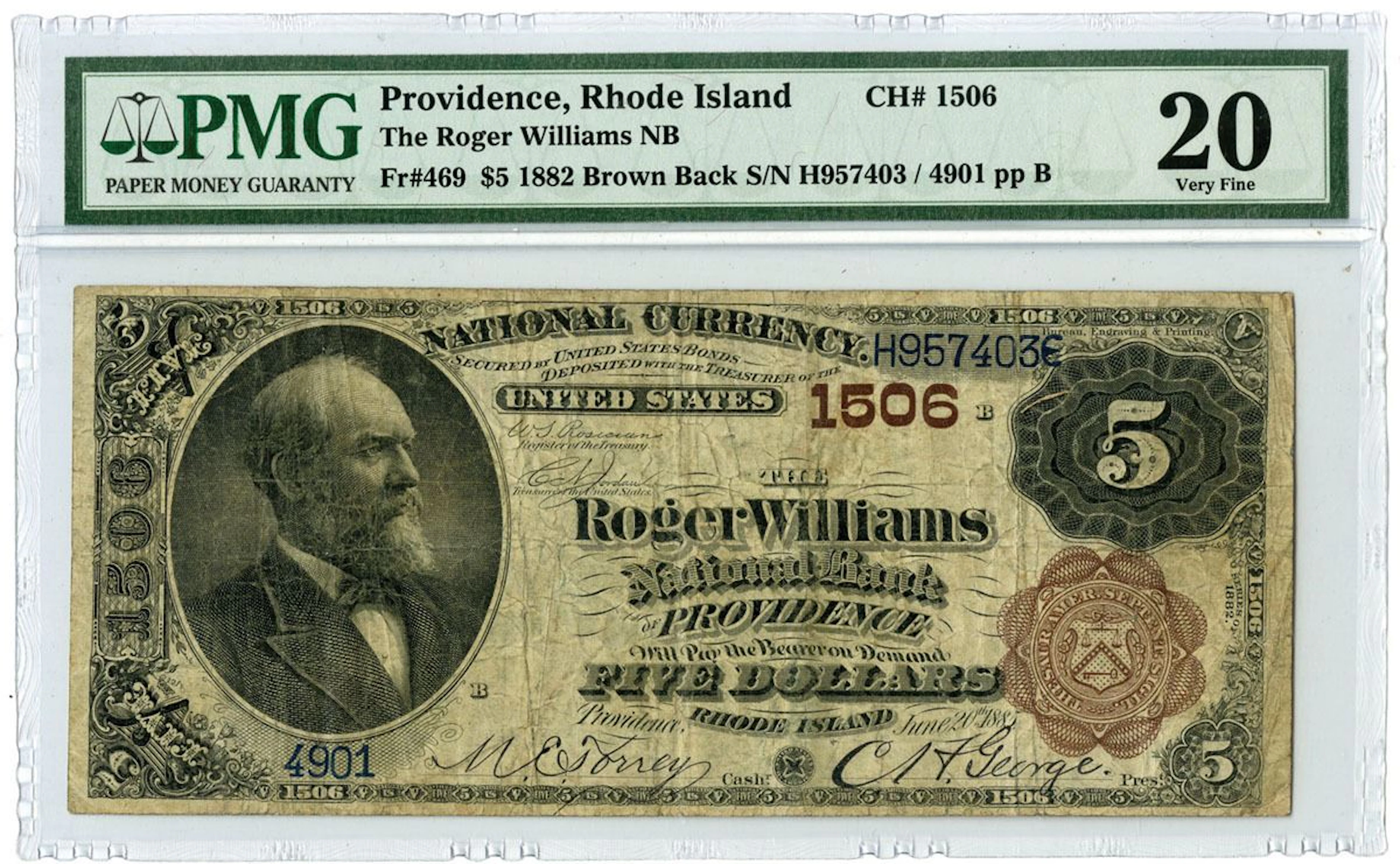 RI. Roger Williams National Bank of Providence, Rhode Island. $5